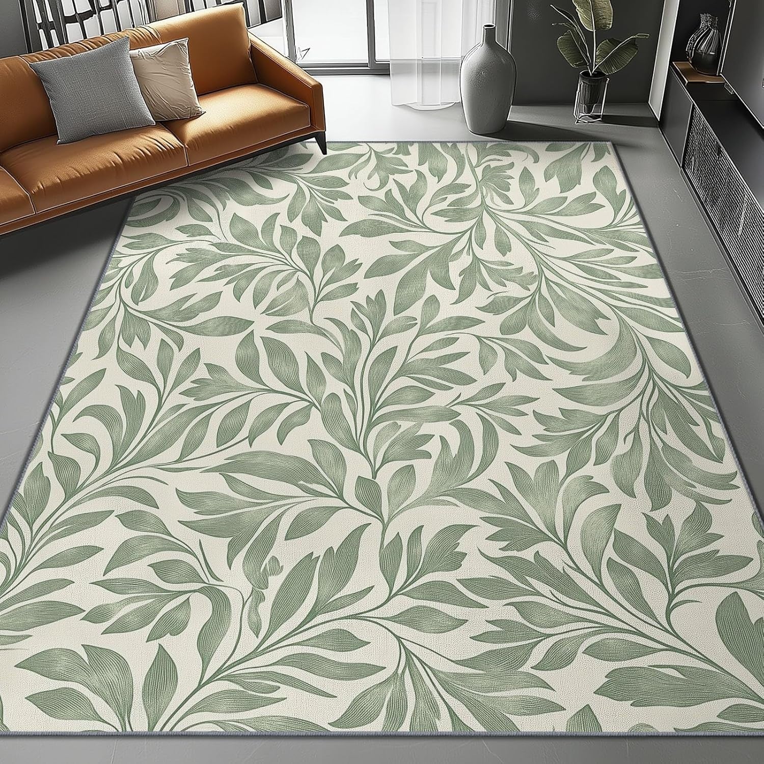 Vintage Floral Area Rug 80x150cm Non Slip Soft Washable Living Room Carpet