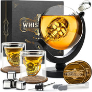 900ml Skull Whiskey Decanter Set with Glasses, Stones & Luxury Stand