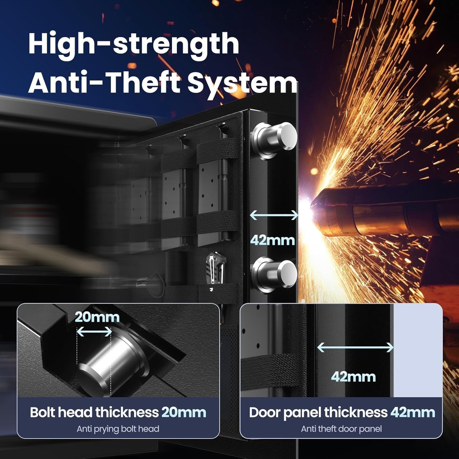 3.46 Cu Ft Biometric Safe Box Fingerprint Digital Keypad Safe
