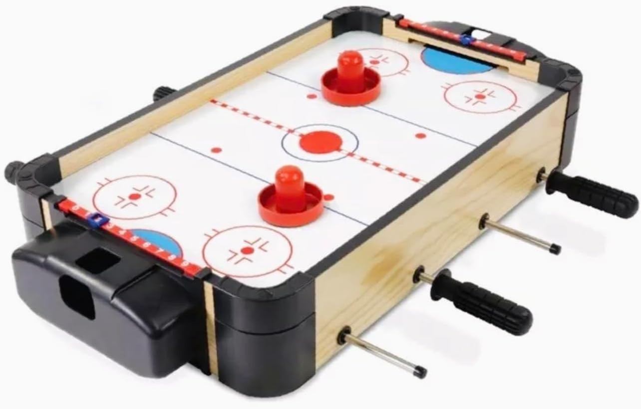 2 in 1 Tabletop Football Air Hockey Game Compact Family Fun Set