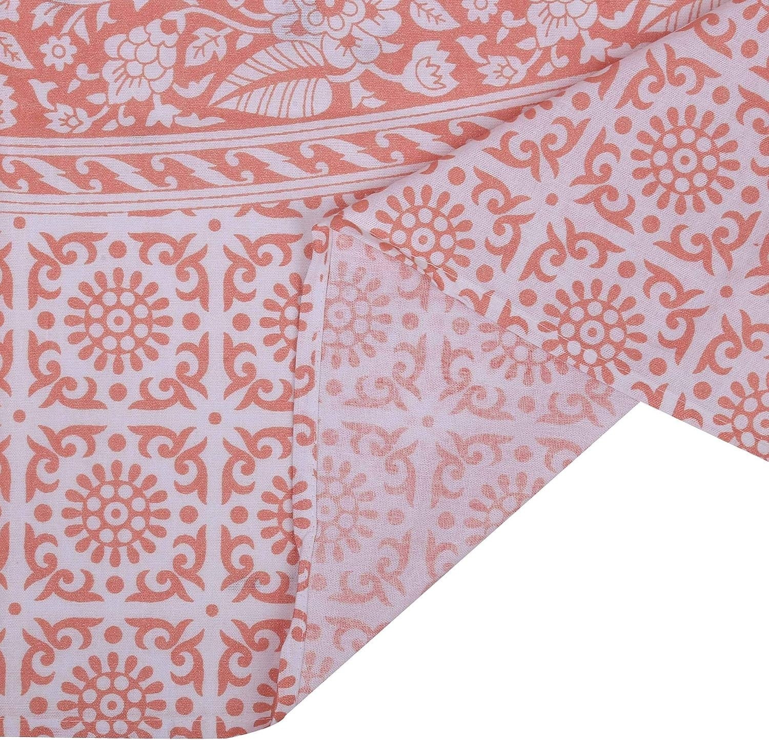 Boho White Rose Gold Mandala Tapestry 52x82" Cotton Wall Decor