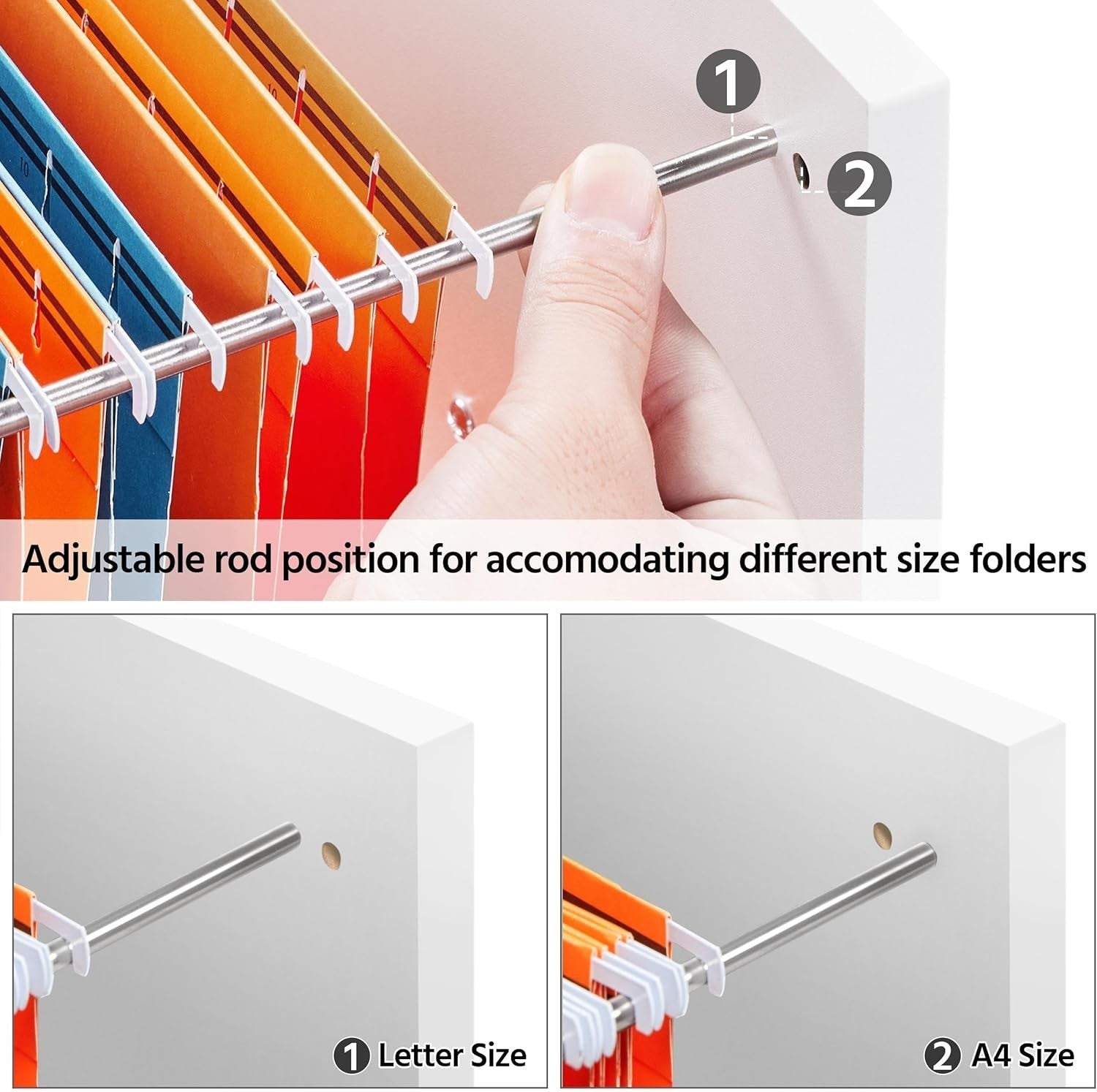 Rolling Mobile Filing Cabinet with Lockable Drawers Printer Stand 80x40x65cm