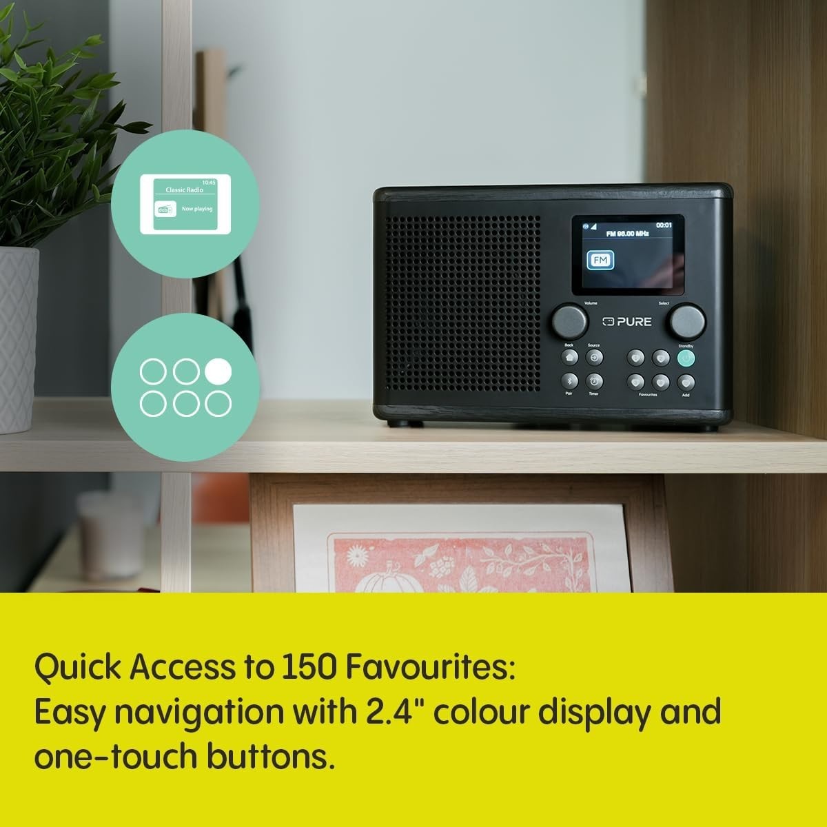 Internet DAB+ Bluetooth Radio with WiFi, 10W Speaker & 150 Presets