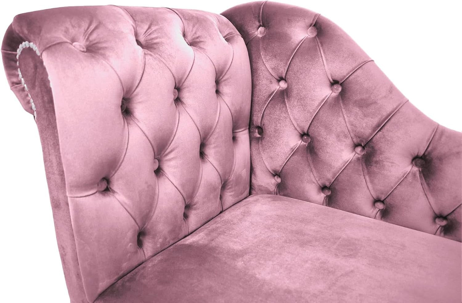 Pink Velvet Tufted Chaise Lounge Sofa – Handmade Comfort & Stylish Accent