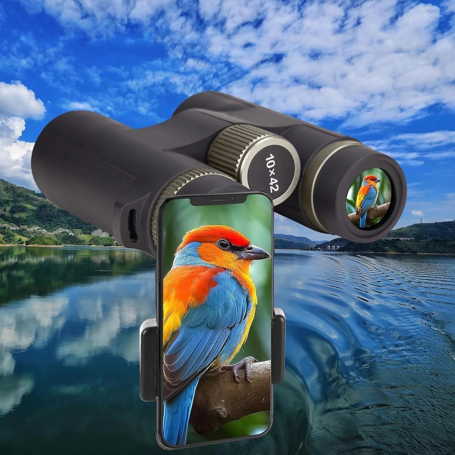12x42 Waterproof HD Binoculars High Power Wide View for Birdwatching Travel