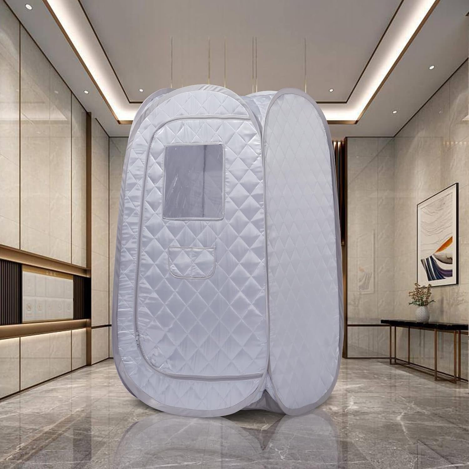 Sauna Tent Full Body Home Spa Foldable Personal Detox Therapy Grey 31.5x31.5x55.