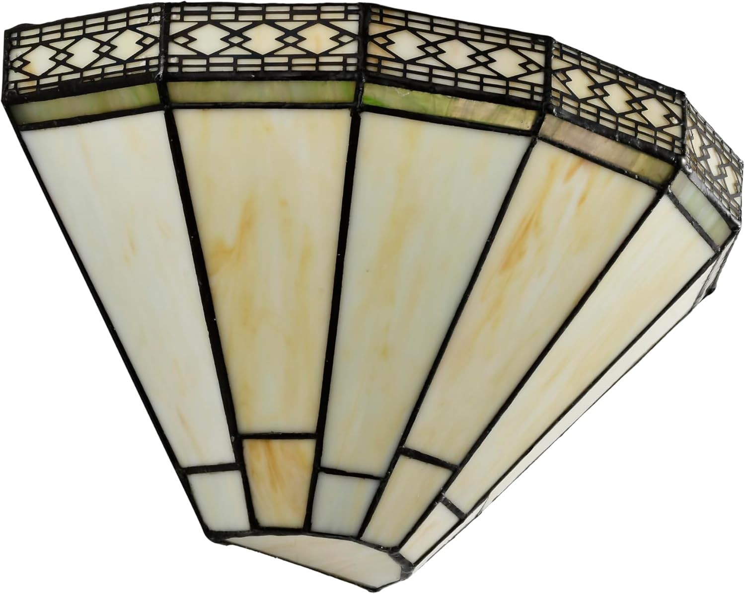 Stained Glass Uplighter Wall Light Vintage Art Deco Style 12x7.5” Living Room