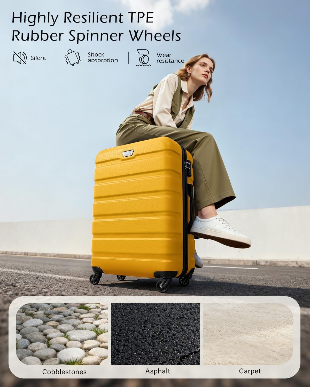 20in Cabin Suitcase EasyJet Carry On Hard Shell TSA Lock 360 Spinner