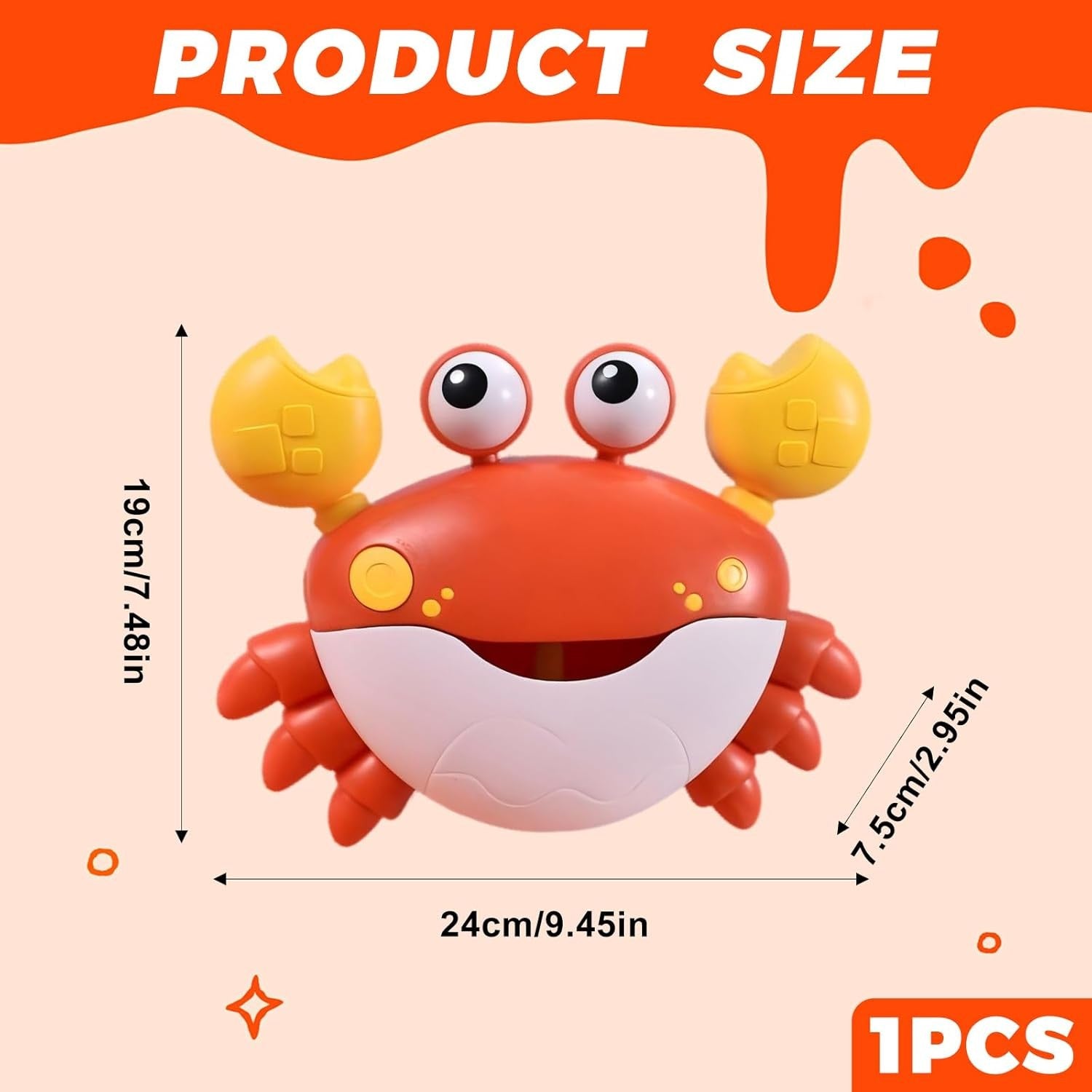 Rechargeable Crab Bath Bubble Toy with Music 12 Songs