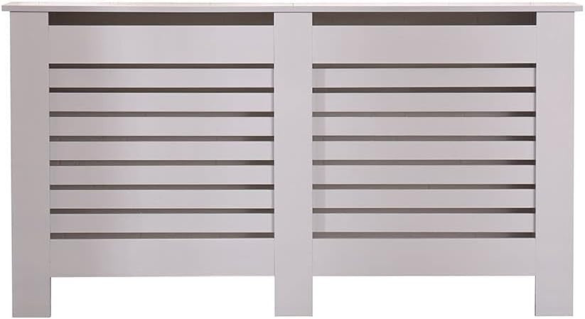 Grey High Gloss Radiator Cover MDF Cabinet | Large Modern Heater Guard