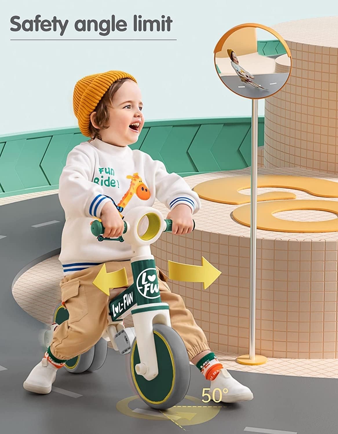 4 in 1 Kids Tricycle Balance Bike Toddler Ride On Removable Pedals 1-4Y