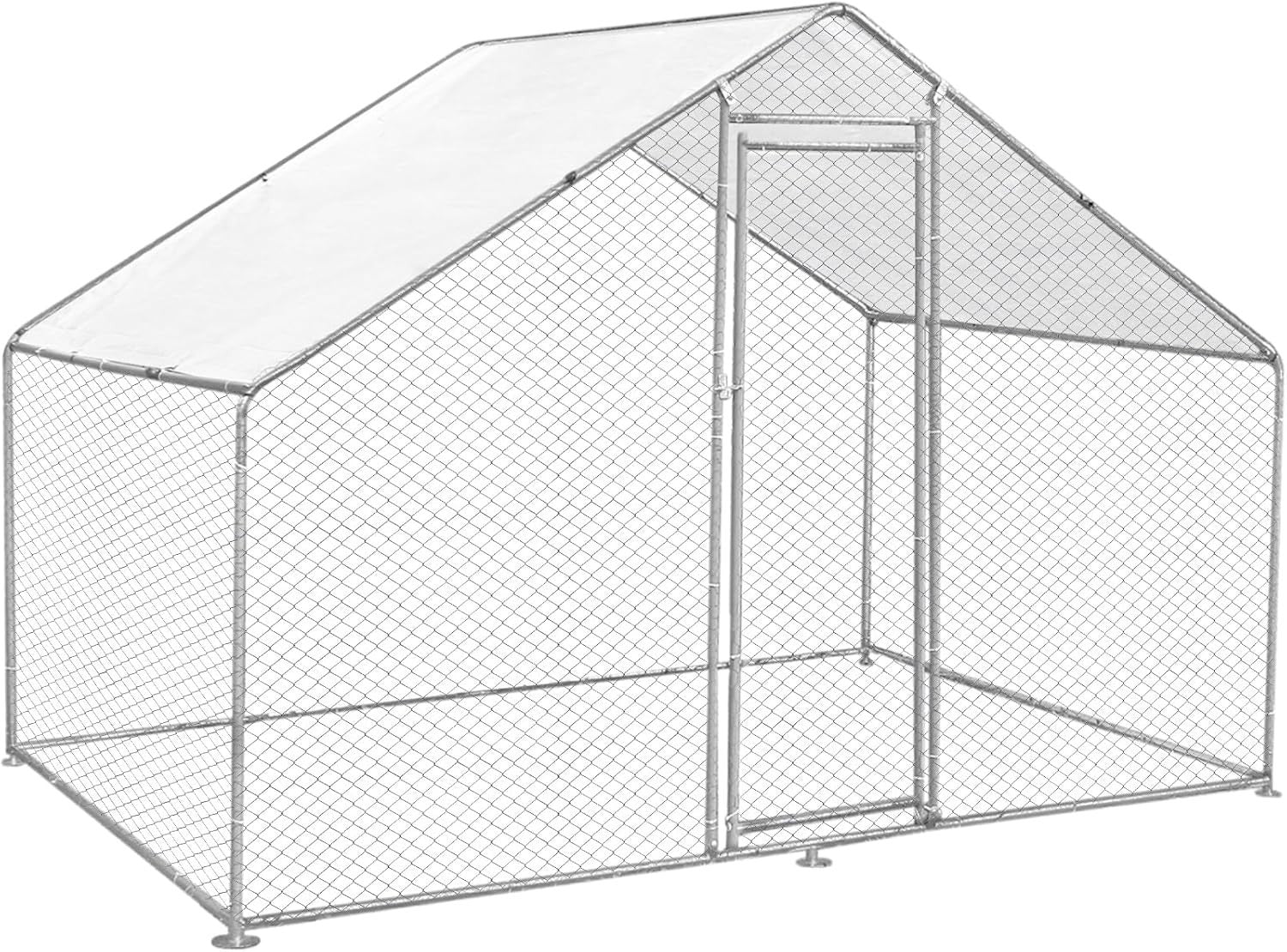 Walk In Chicken Run 4x2x2m Galvanised Steel Coop Pen