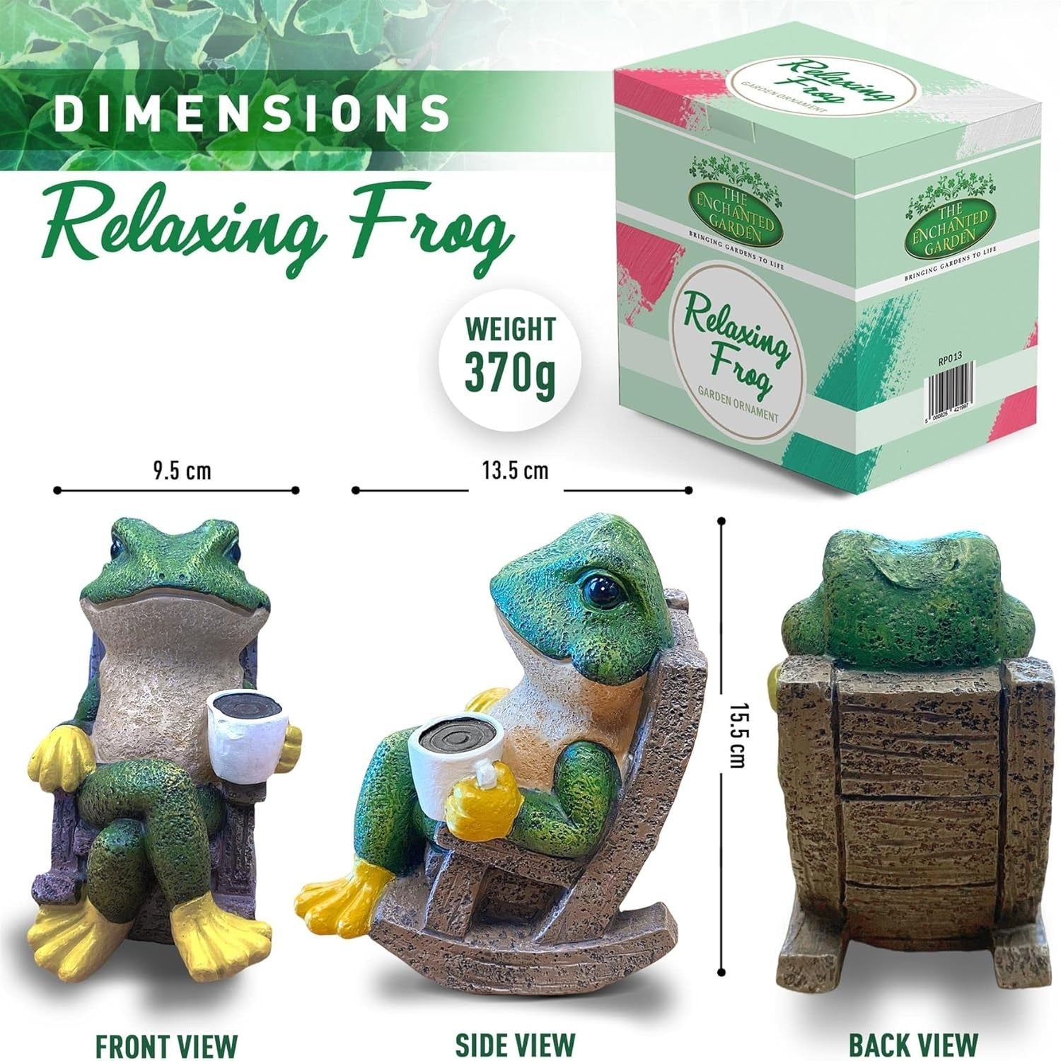 Relaxing Frog Garden Ornament Resin Statue Cute Pond Lawn Decor Wildlife Gift