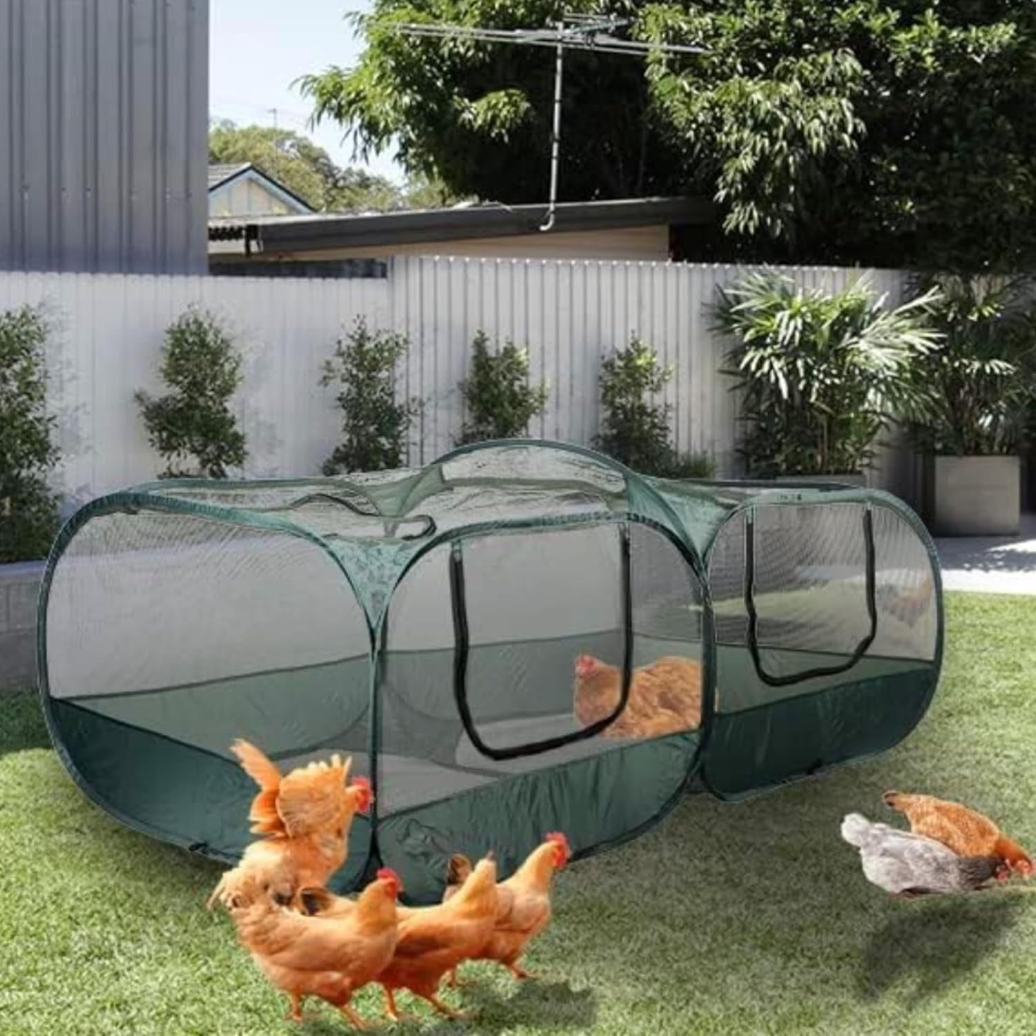 Pop Up Chicken Coop Run Portable Poultry Cage Tent