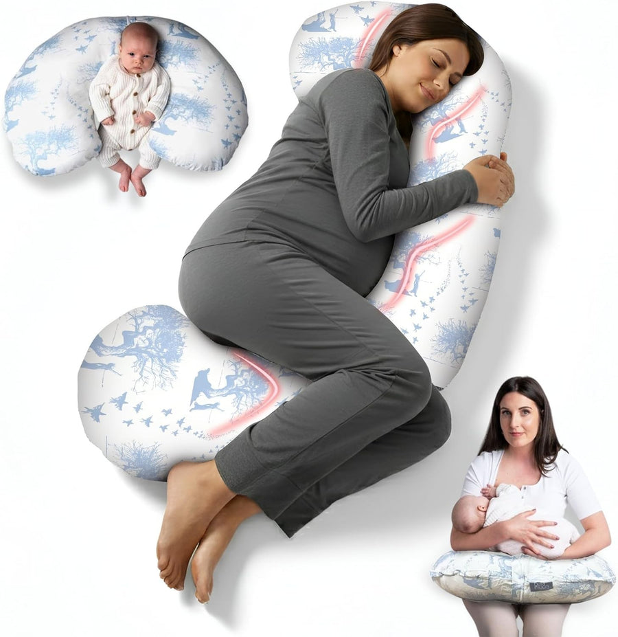 Full Body Pregnancy Pillow C Shape Maternity Support for Sleeping & Nursing