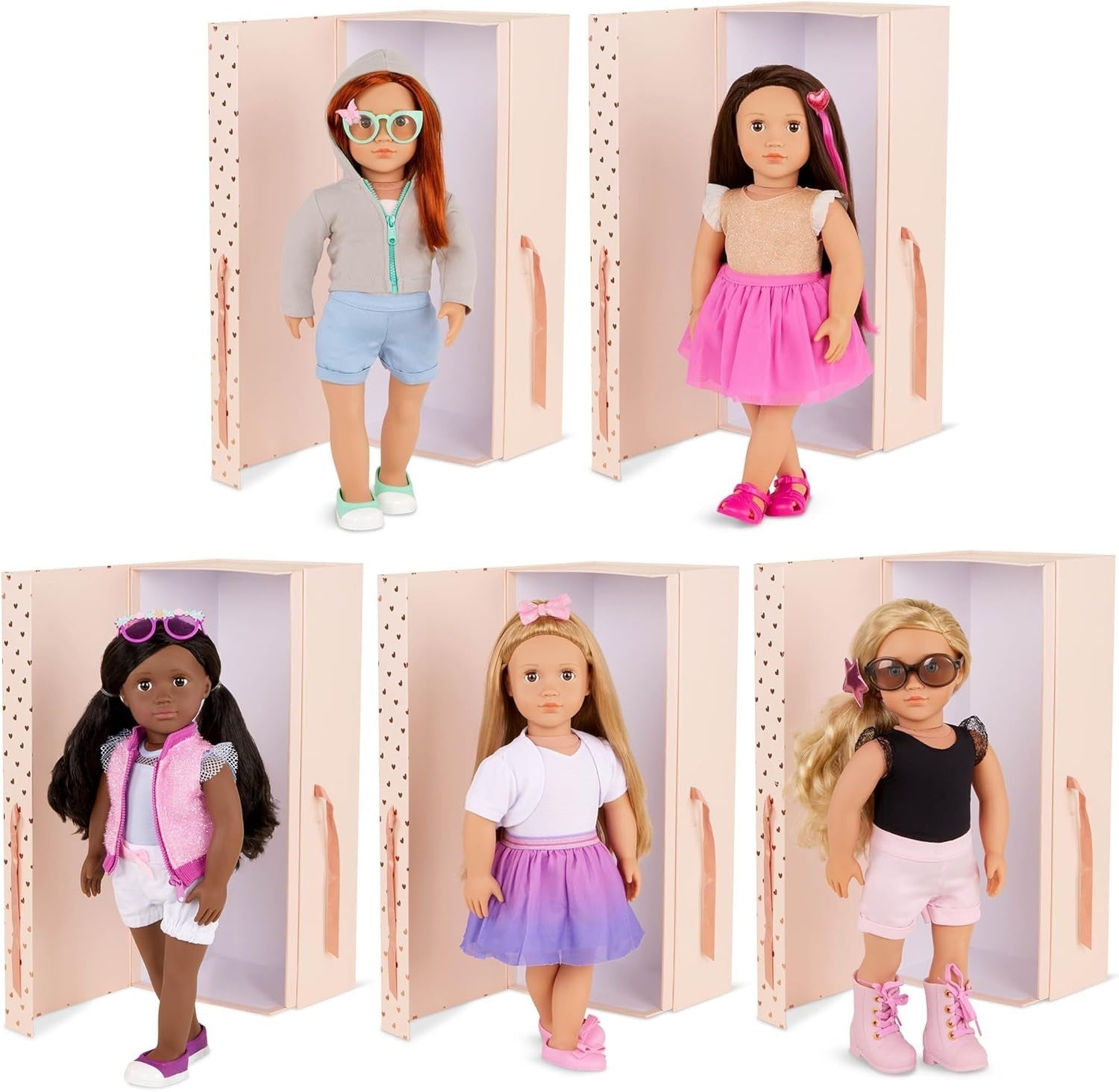 18-Inch Floral Fashion Starter Doll Brunette Hair 3 Outfits Gift Box