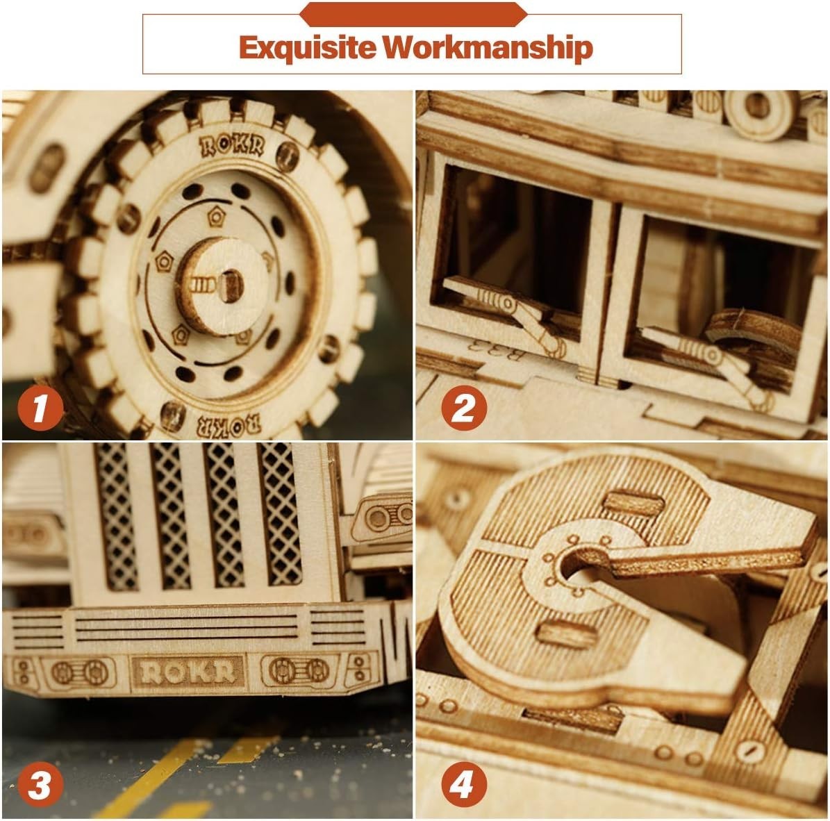 3D Wooden Truck Model Kit – Durable, Laser-Cut, Fun & Educational Gift