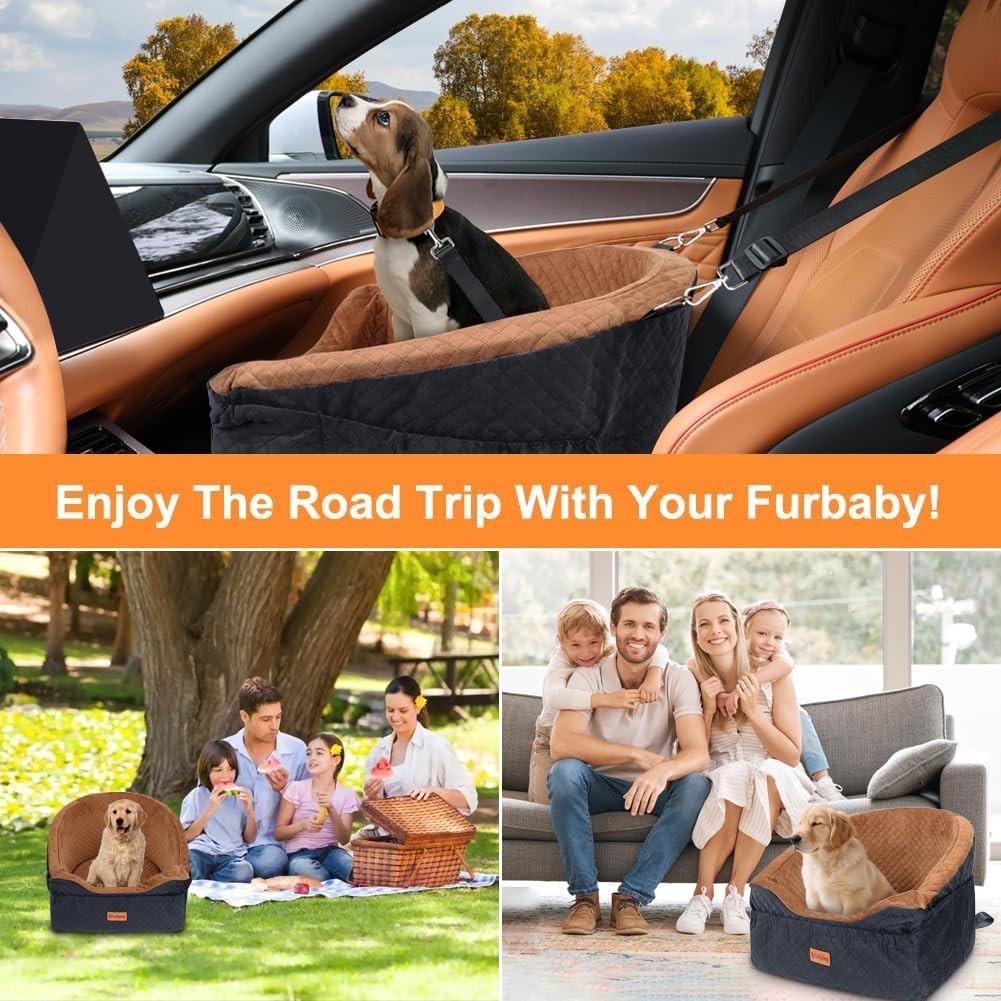 Dog Booster Car Seat Memory Foam Washable Travel Bed Small Dogs
