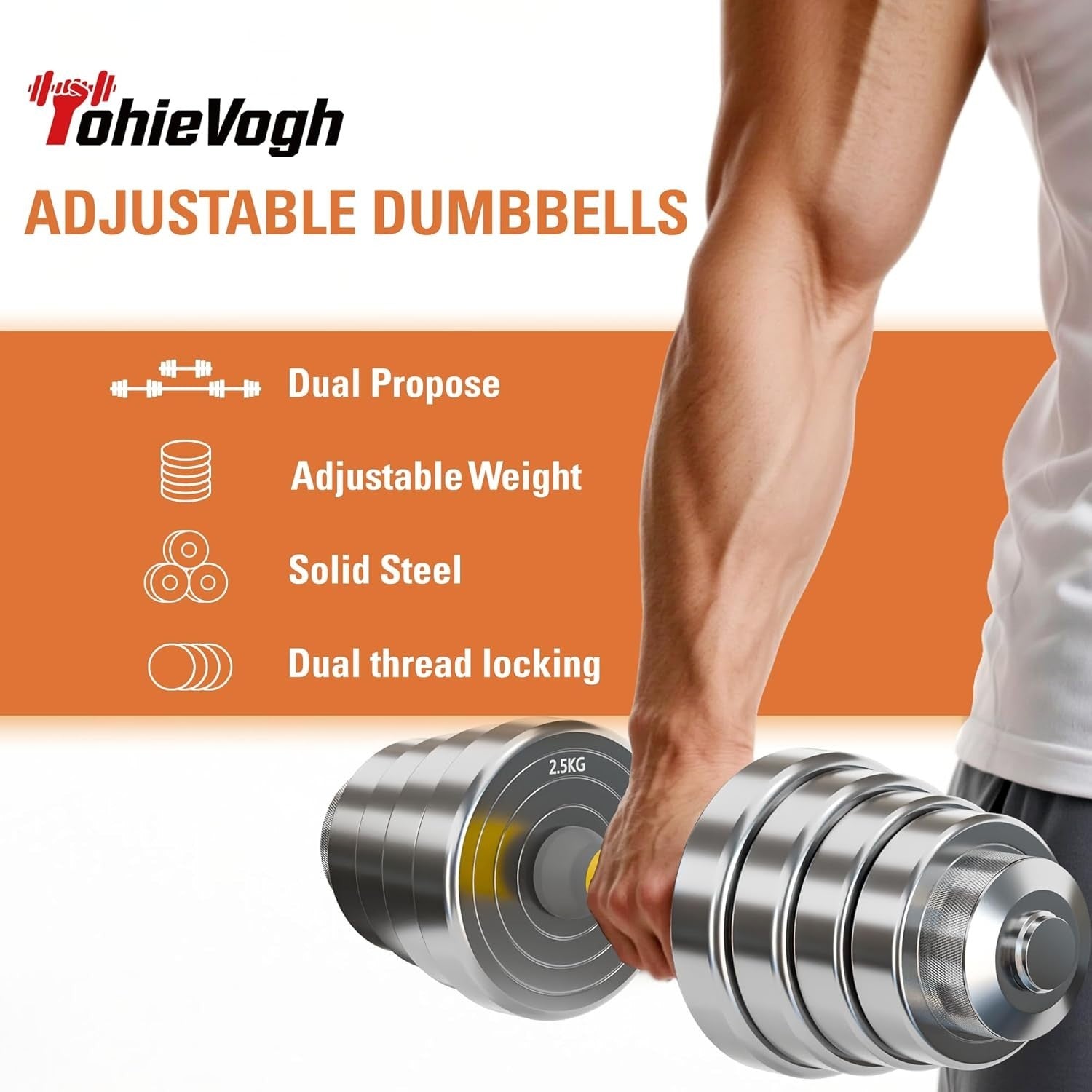 30kg Adjustable Steel Dumbbells Barbell Set Compact Case Home Gym Weights