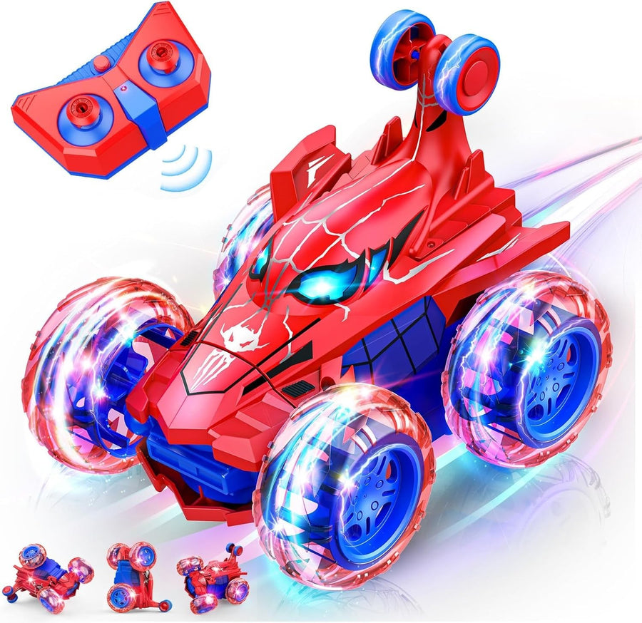 360° Flip RC Car with LED Lights Spider Design 2.4GHz Remote Control Toy for Kid