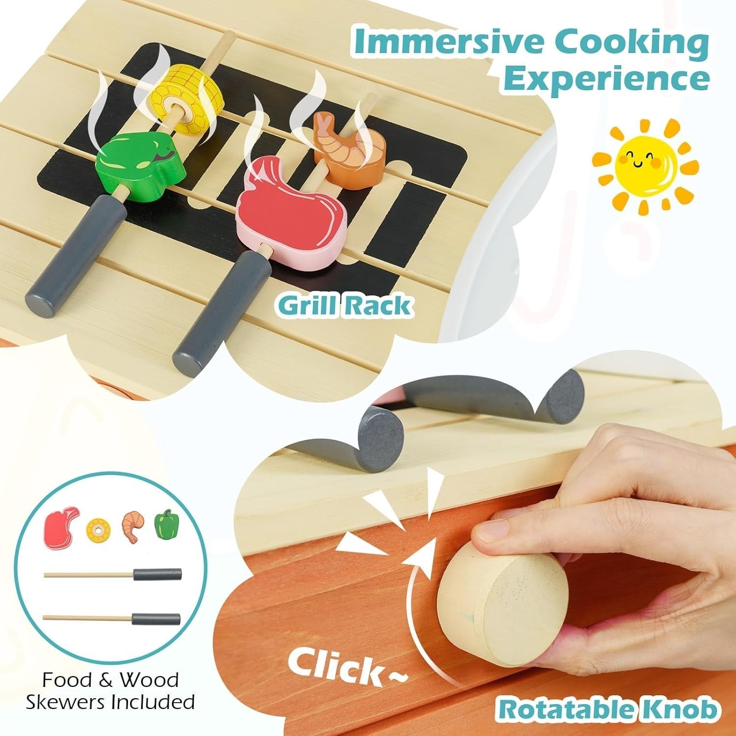 Kids Mud Kitchen Outdoor Wooden Play Kitchen Water Sink Garden Toy