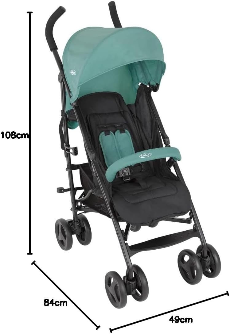 Lightweight Compact Stroller Travel Pushchair Multi-Recline 0-15kg Mint