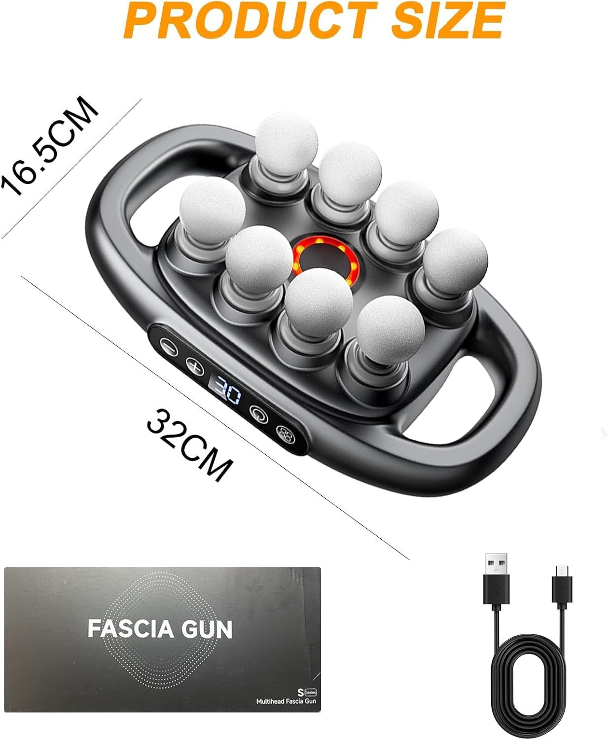 8 Head Deep Tissue Massage Gun Full Body Muscle Pain Relief Rechargeable