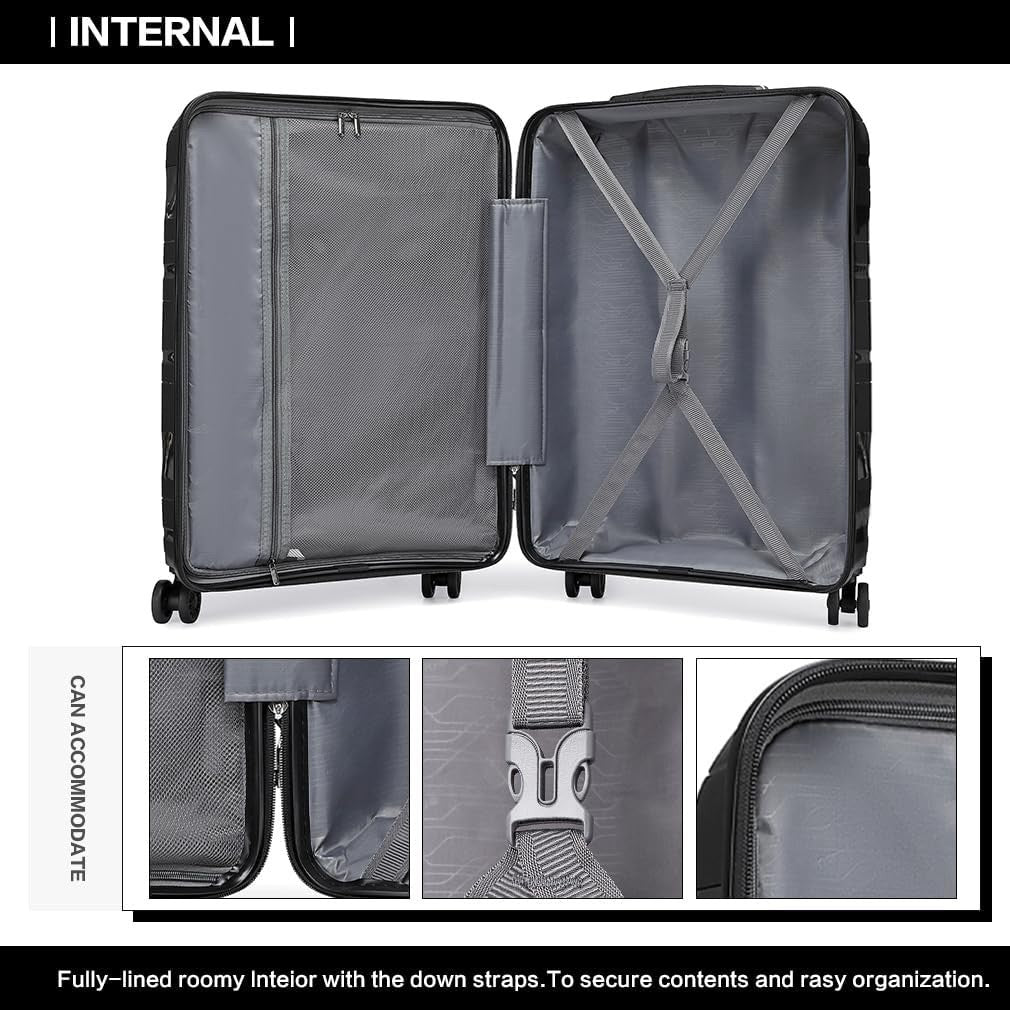 24in Medium Travel Suitcase Polypropylene Lightweight Hard Case TSA Spinner