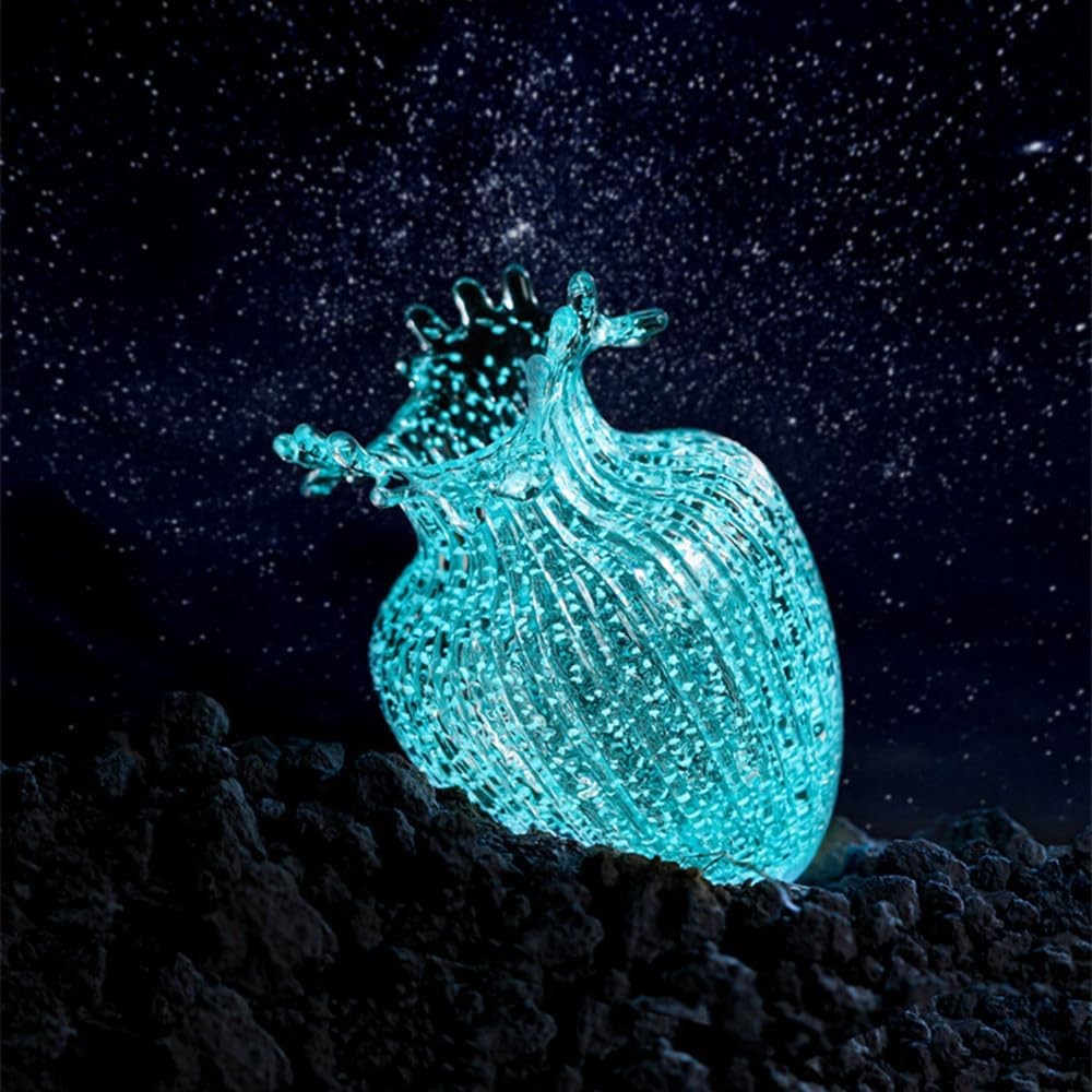 Large Glow Glass Flower Vase Wave Mouth Luminous Home Table Decor