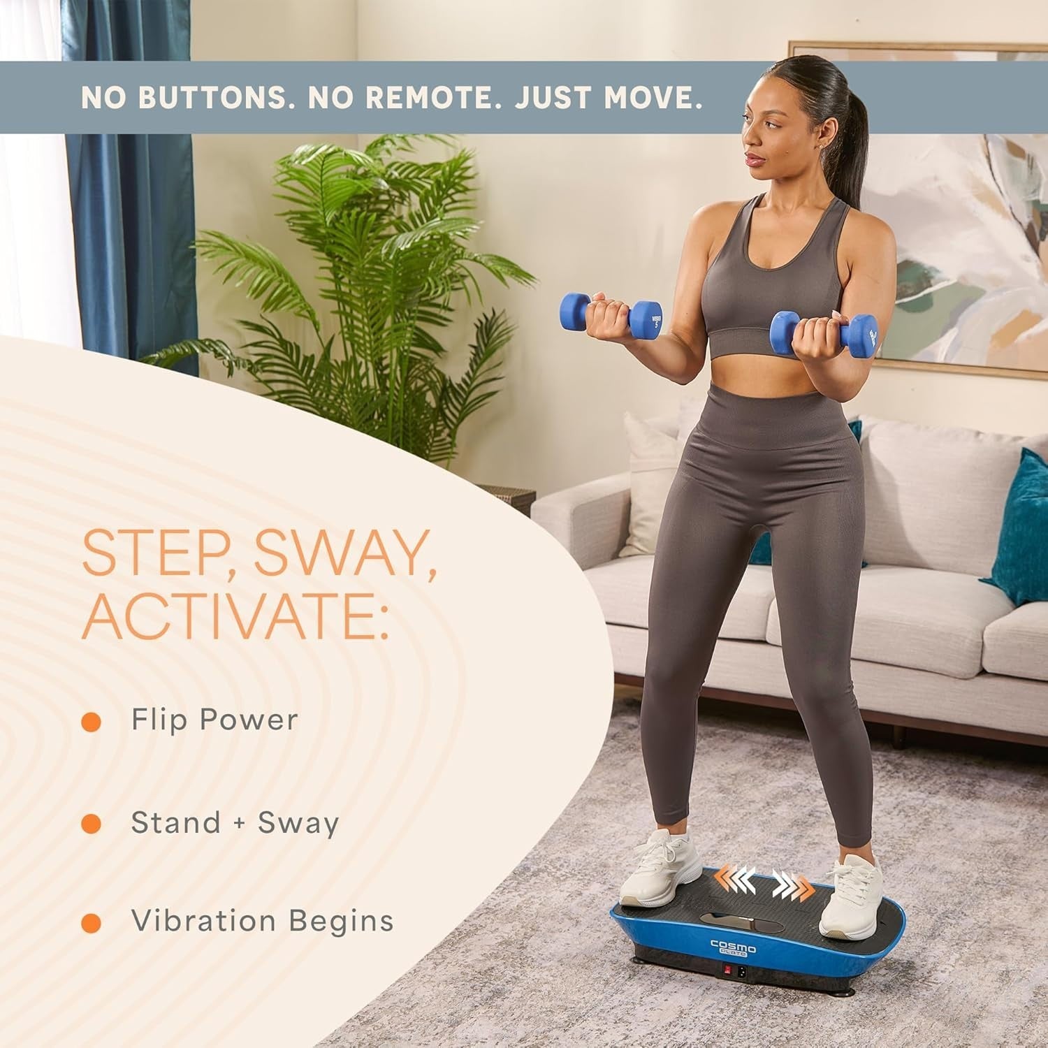 Blue Auto Start Vibration Plate Exercise Machine Lymphatic Drainage
