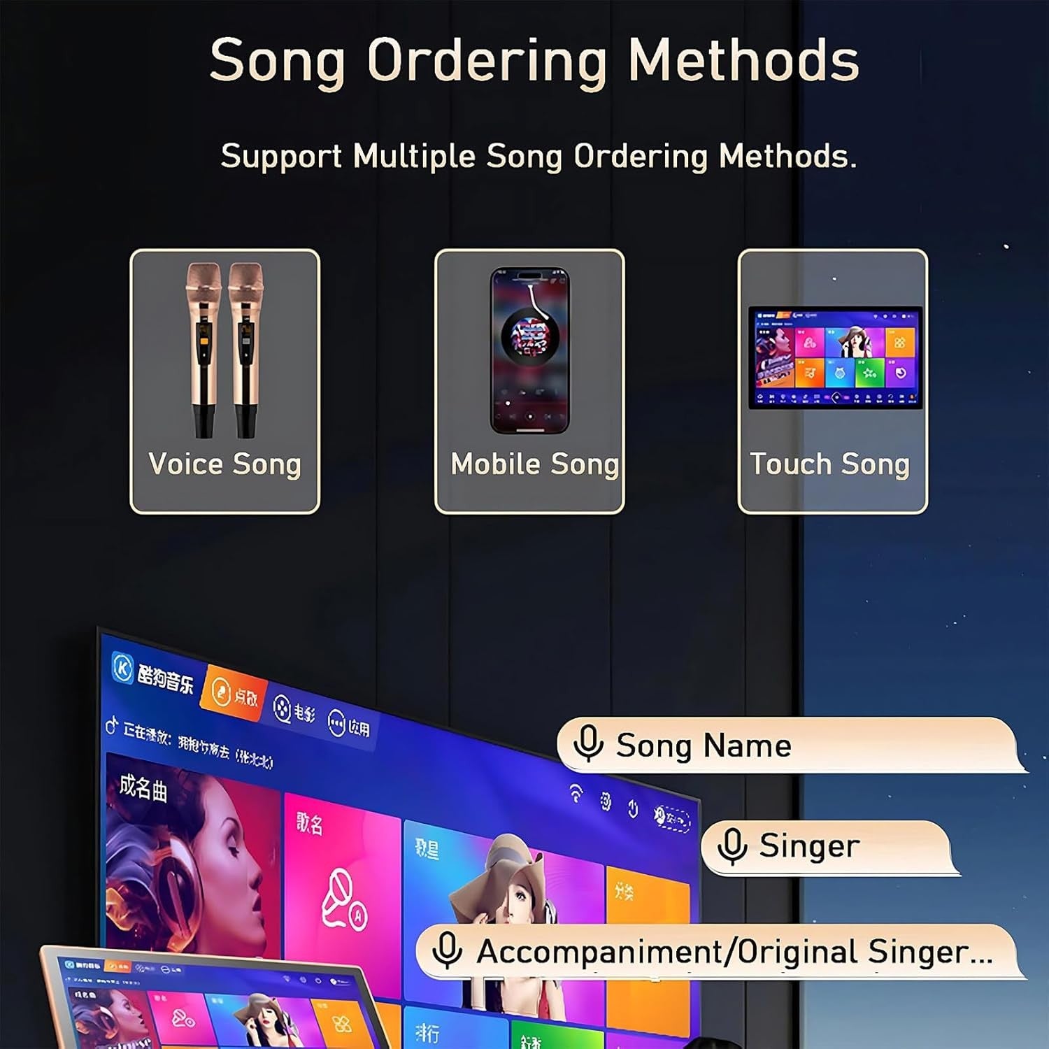 22" Touchscreen Karaoke Player Jukebox 8TB Songs Machine 26-Language