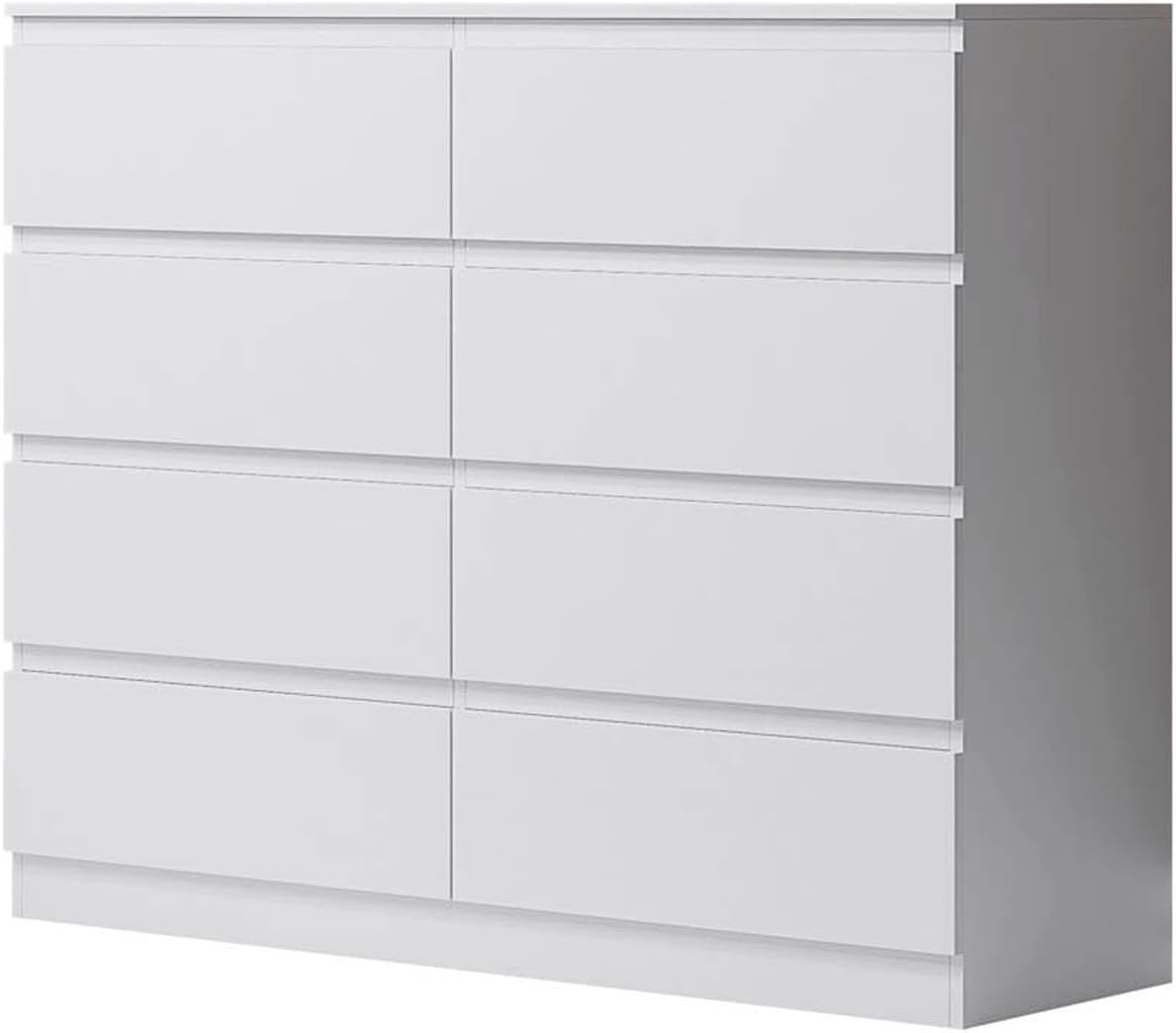 Modern 8-Drawer White Chest Extra Large Storage Bedroom Organizer Compact