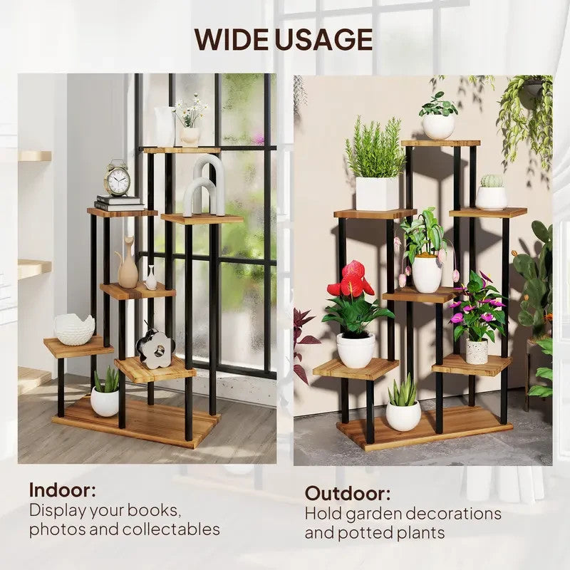 7-Tier Corner Plant Stand – Tall Indoor/Outdoor Tiered Display Rack