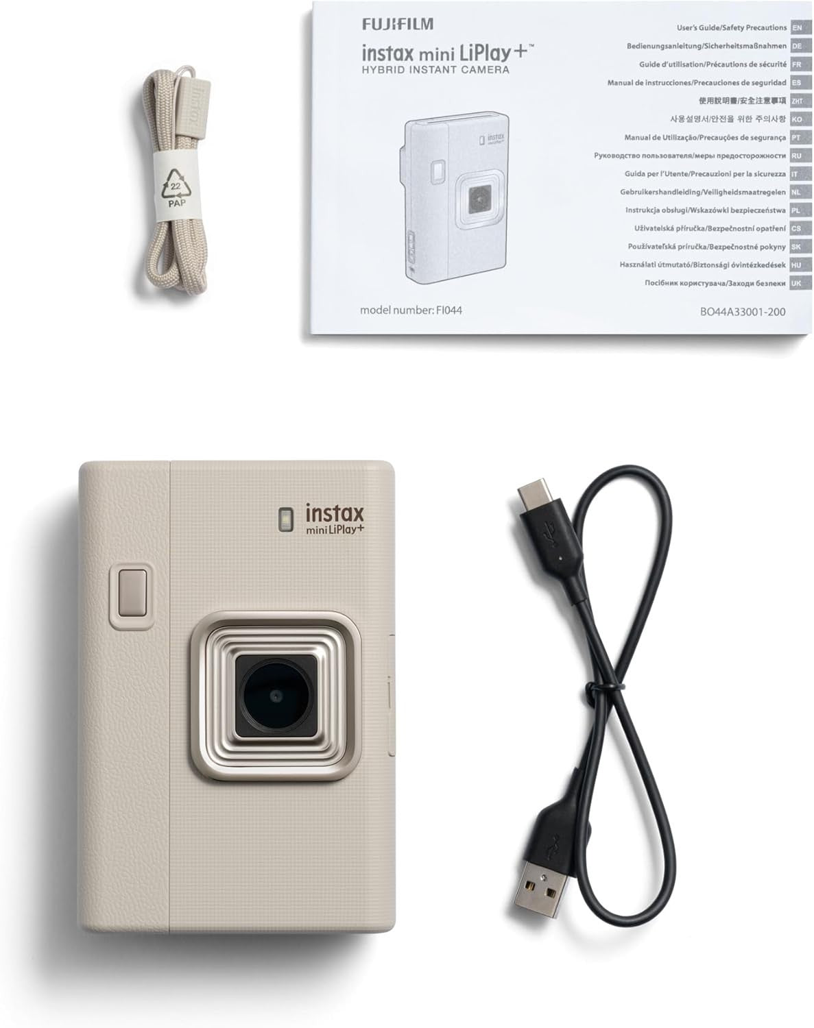 Hybrid Instant Camera Photo Printer LCD Screen Bluetooth Beige