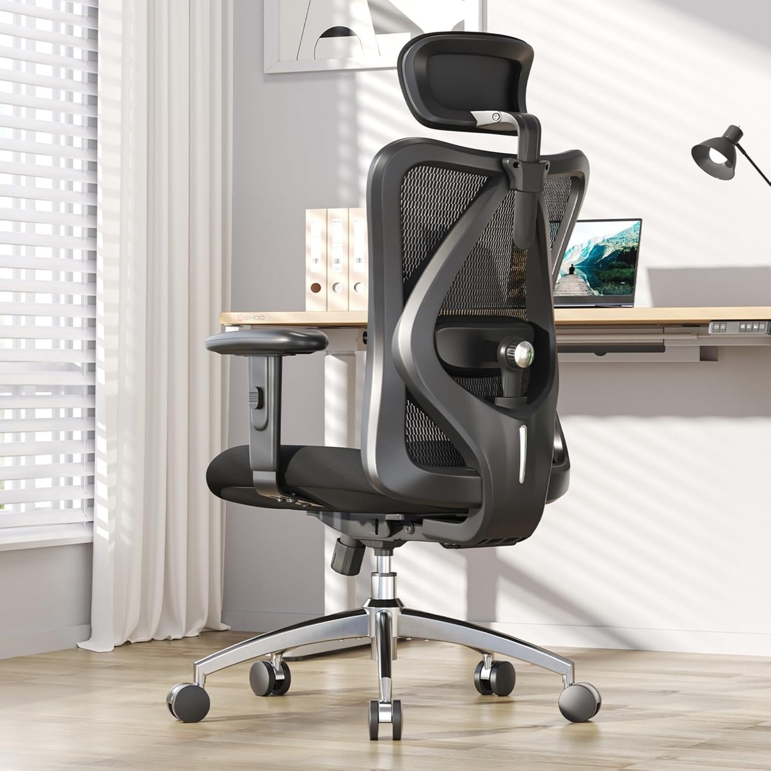 Ergonomic Office Chair Black Mesh High Back Seat Recline Adjustable Armrest Home