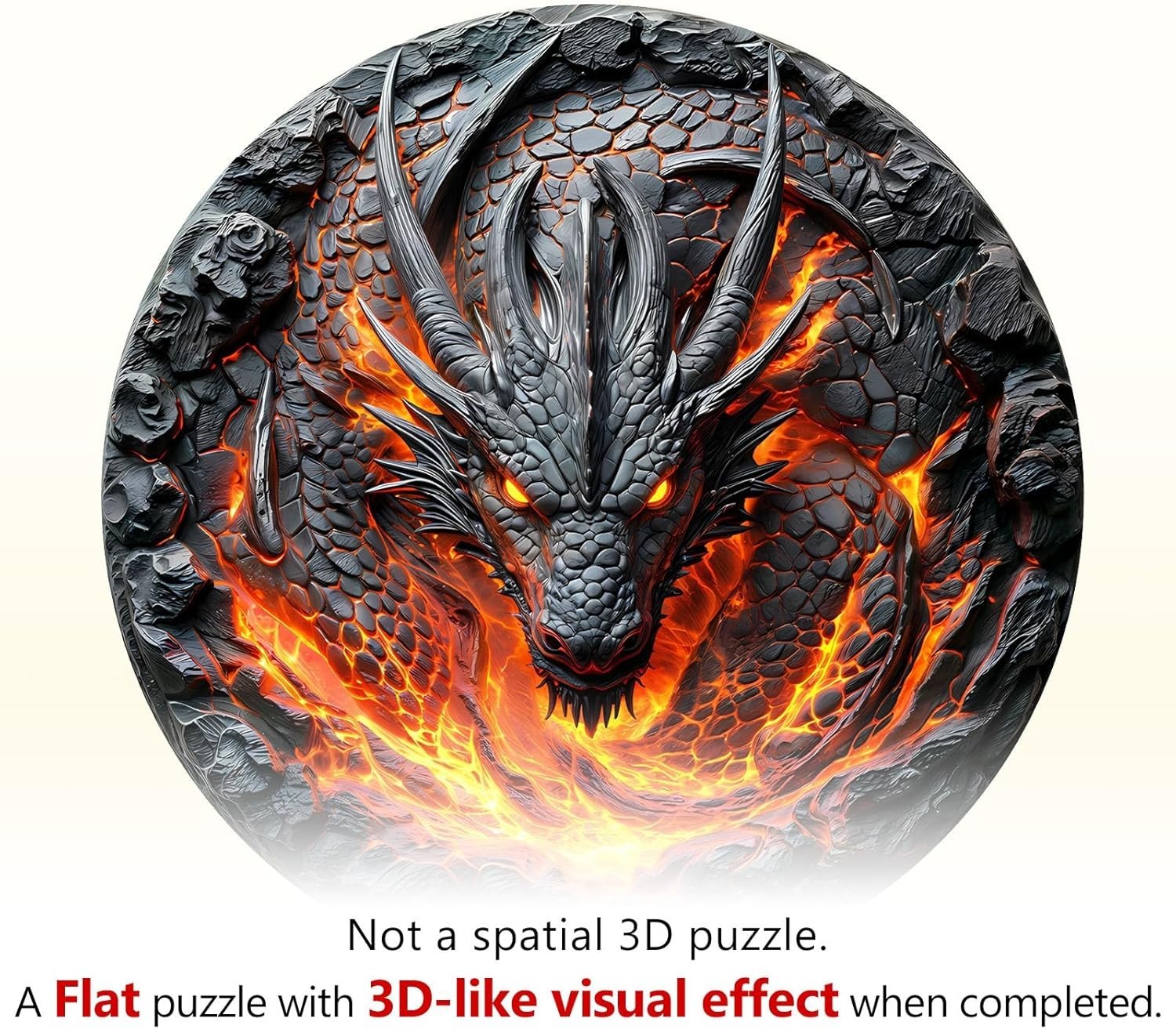 3D Flame Dragon Wooden Puzzle 270 Piece Animal Jigsaw Wall Art Gift