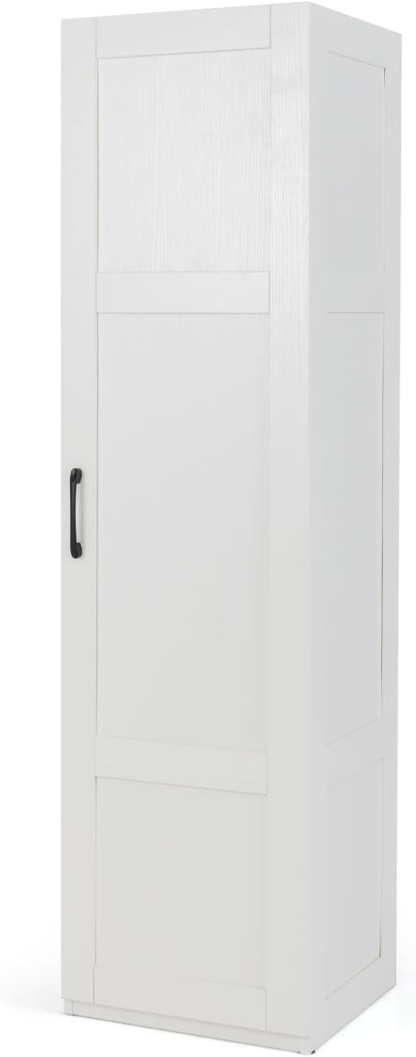 Tall White Kitchen Cupboard 4 Tier Wooden Storage Cabinet Organizer Unit