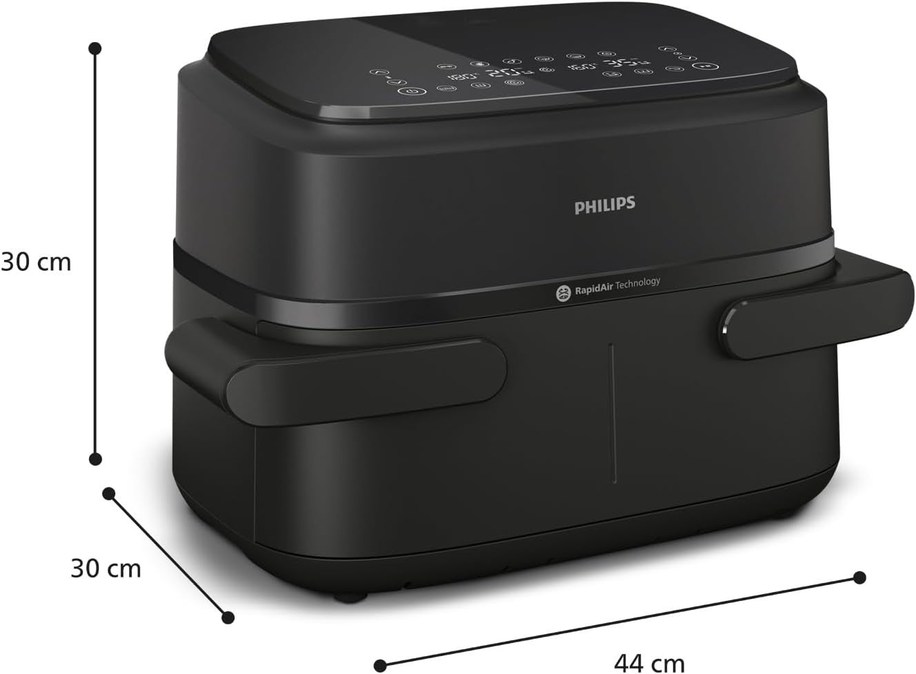 7.1L Dual Basket Air Fryer RapidAir 10-in-1 Low-Fat Cooker Sync Meal Prep
