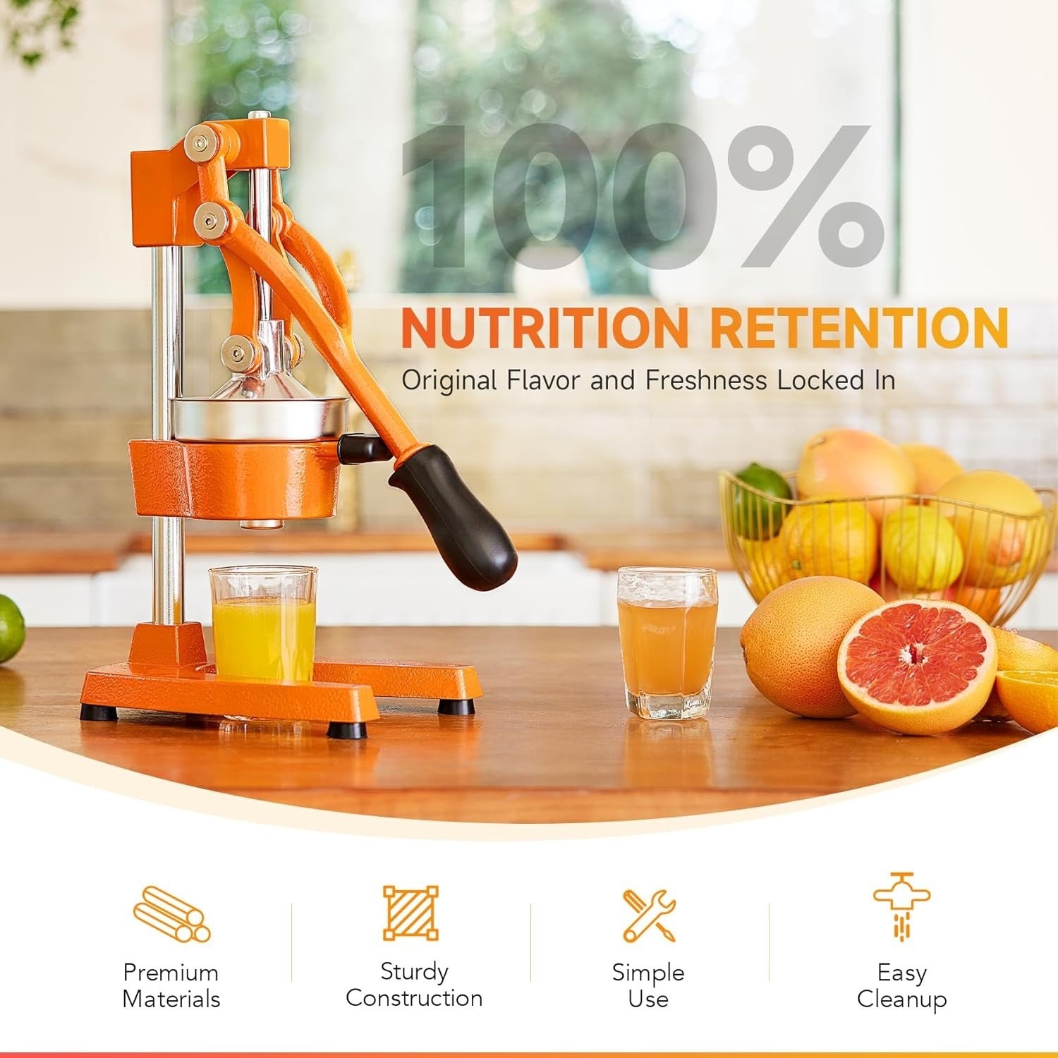 Commercial Manual Citrus Juicer Hand Press Orange Lemon Pomegranate