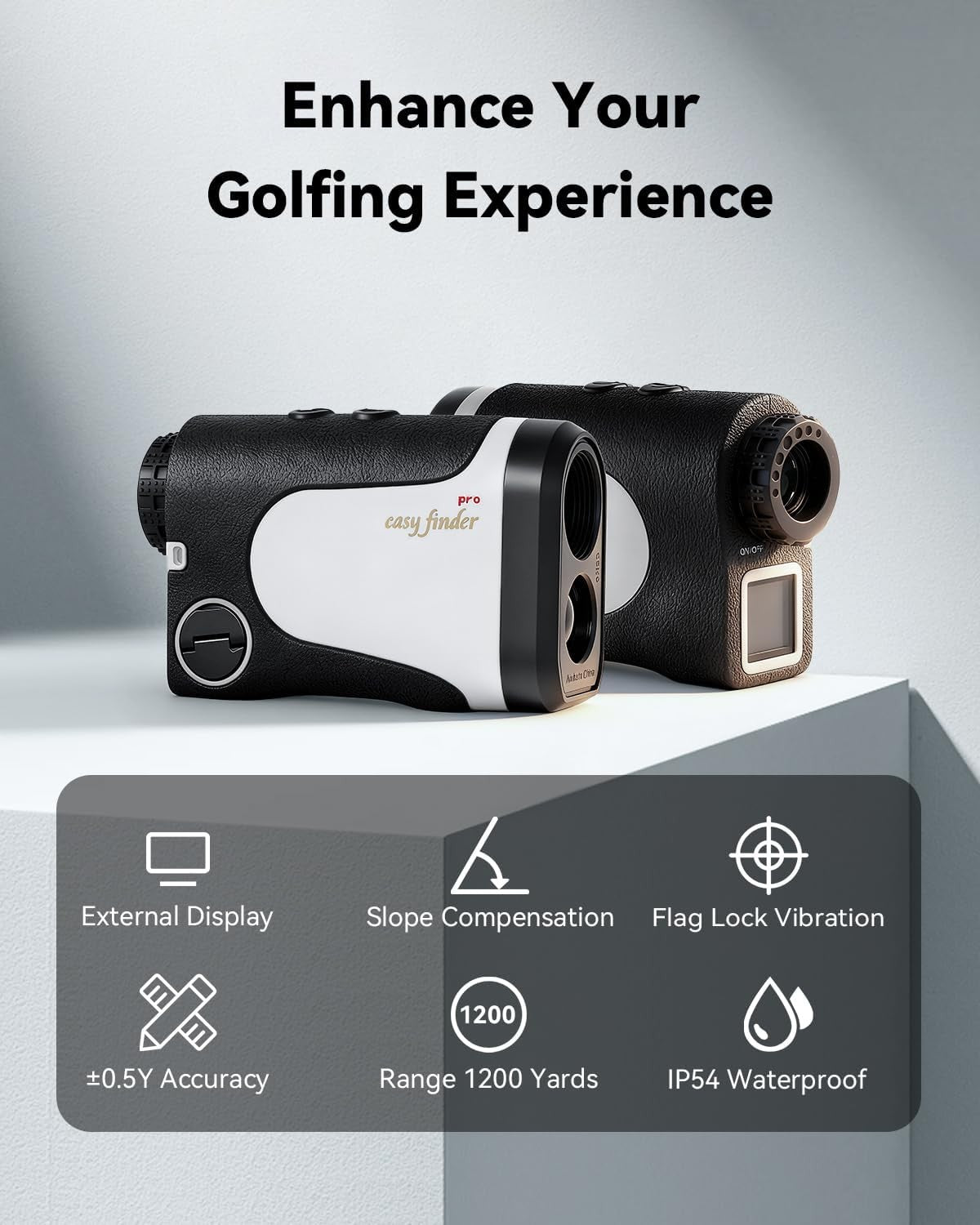 Golf Laser Rangefinder Slope 1200Y Flag Lock Vibration External Display 6X