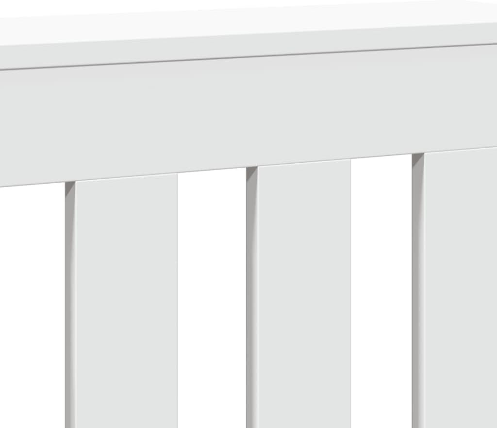 White Radiator Cover Shelf | Modern Slatted MDF Cabinet 149x20x82cm