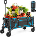 Black Folding Festival Trolley Compact 100L Camping Wagon 150lbs All-Terrain