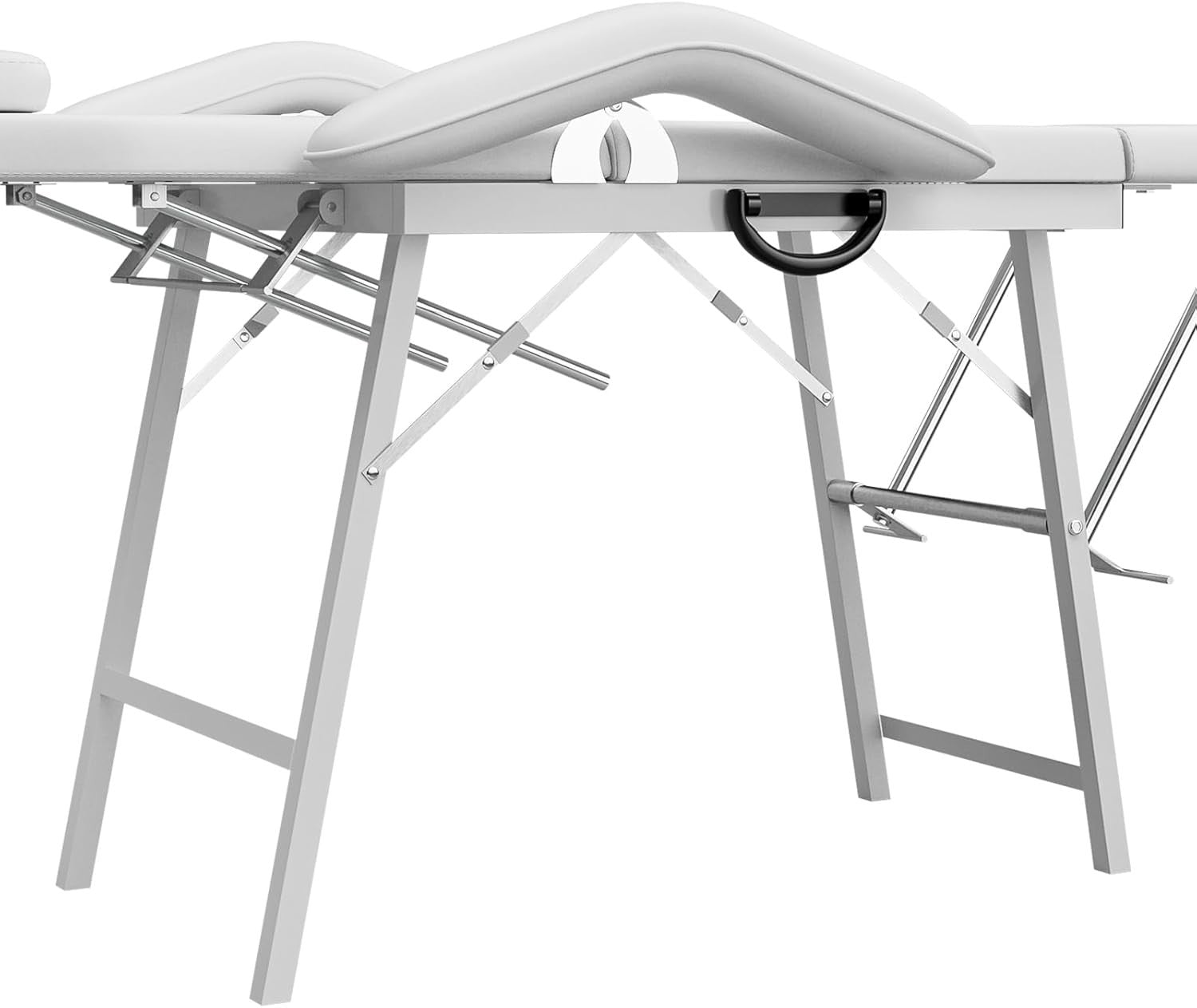Portable 3-Section Folding Massage Table Adjustable Spa Bed With Carry Bag