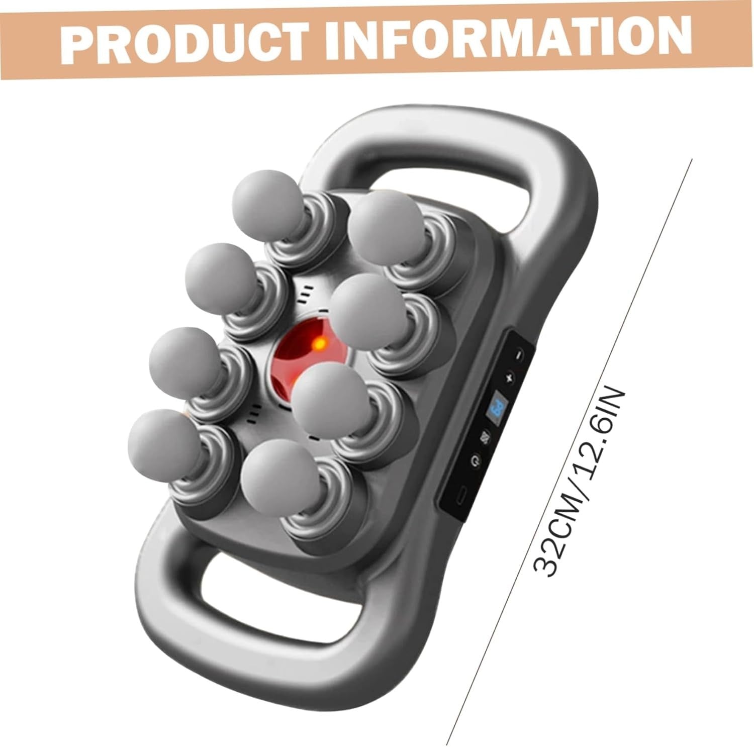 Multi Head Massage Gun Deep Tissue Muscle Relief 30 Levels Red Light Therapy