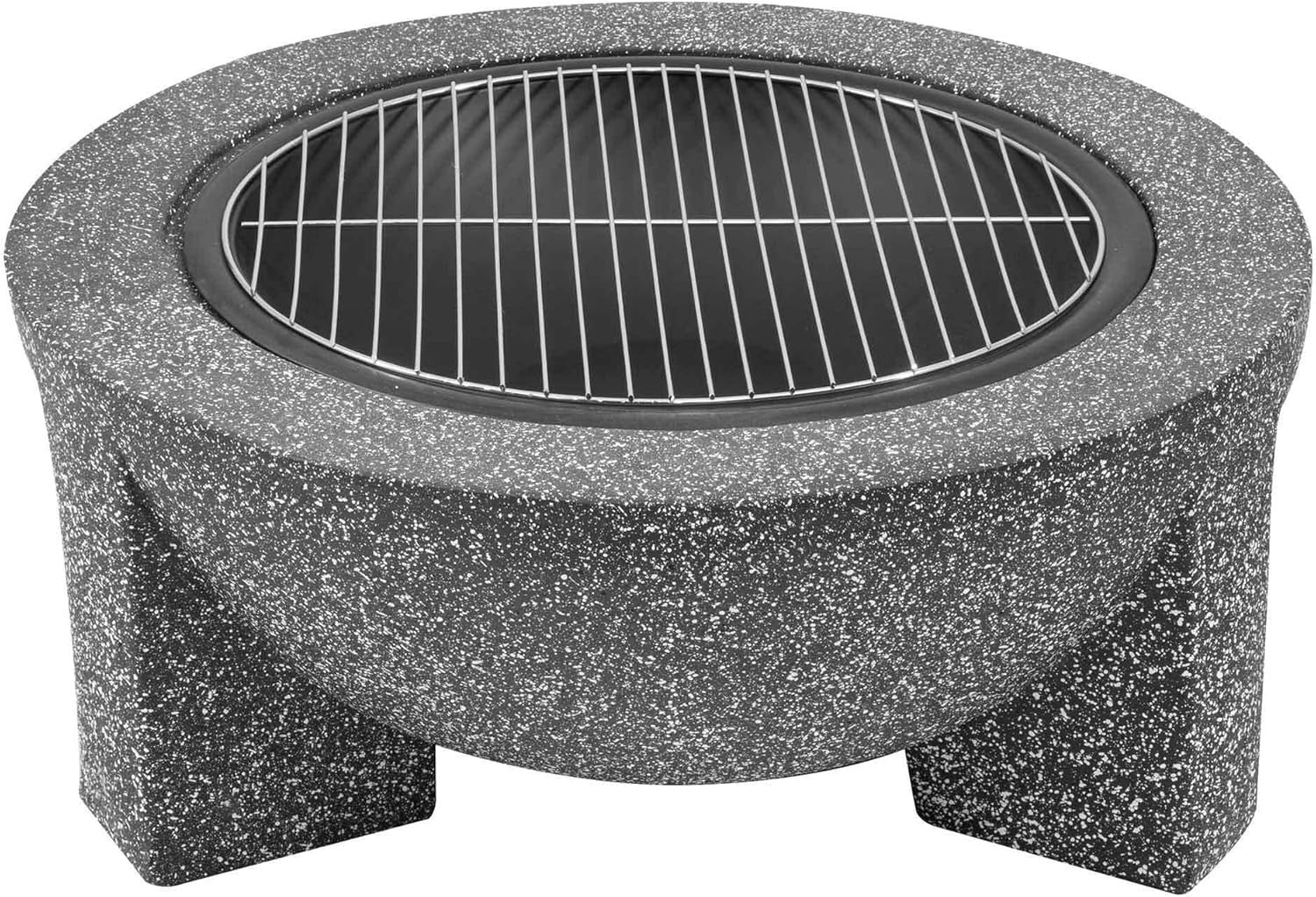 75cm Outdoor Round Fire Pit BBQ Grill with Mesh Safety Lid & Heat-Resistant