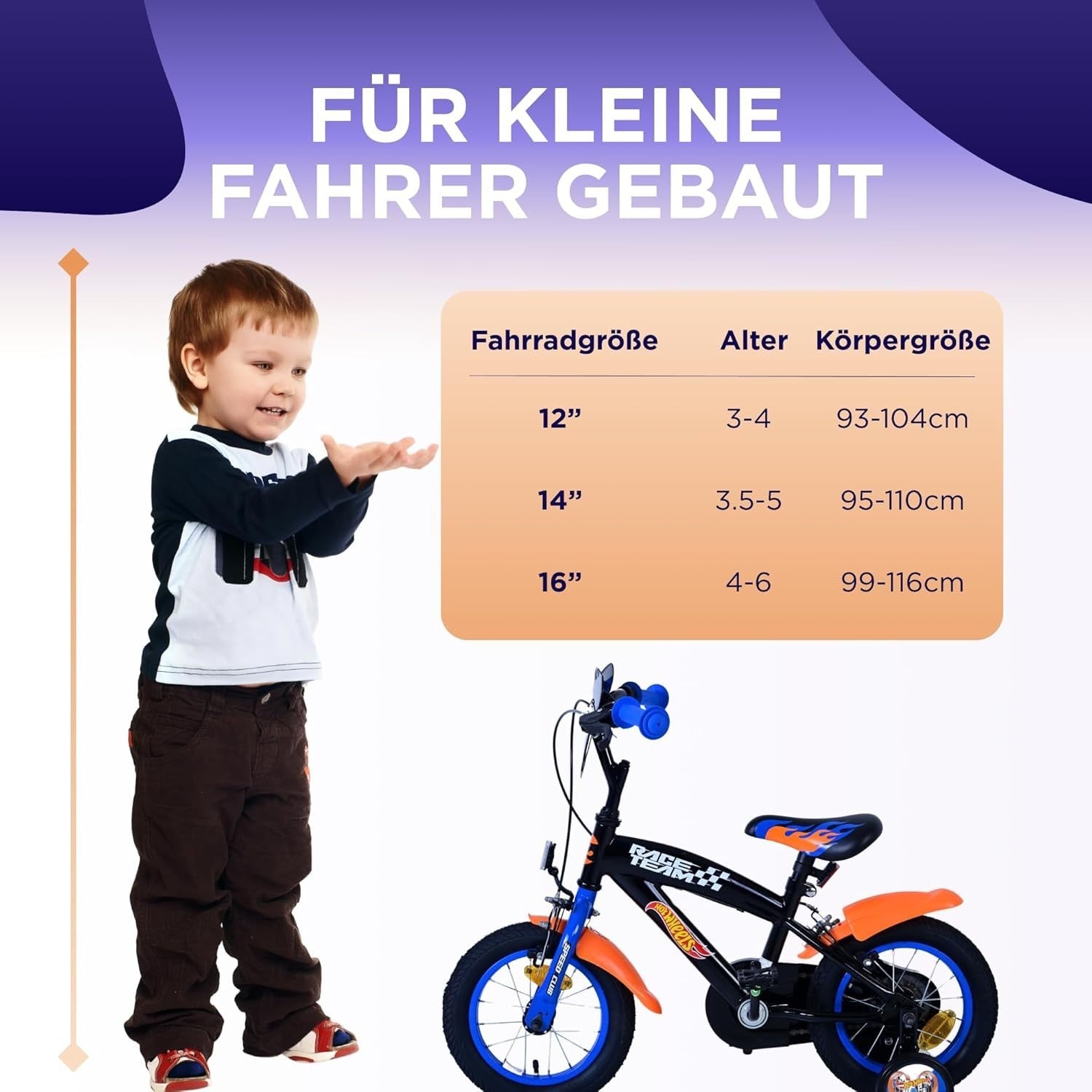 12 Inch Kids Bike Training Wheels Hand Brakes Bicycle Age 3-4 Years