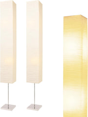 Japanese Rice Paper Floor Lamp 2 Pack Minimalist Square Corner Standing Light