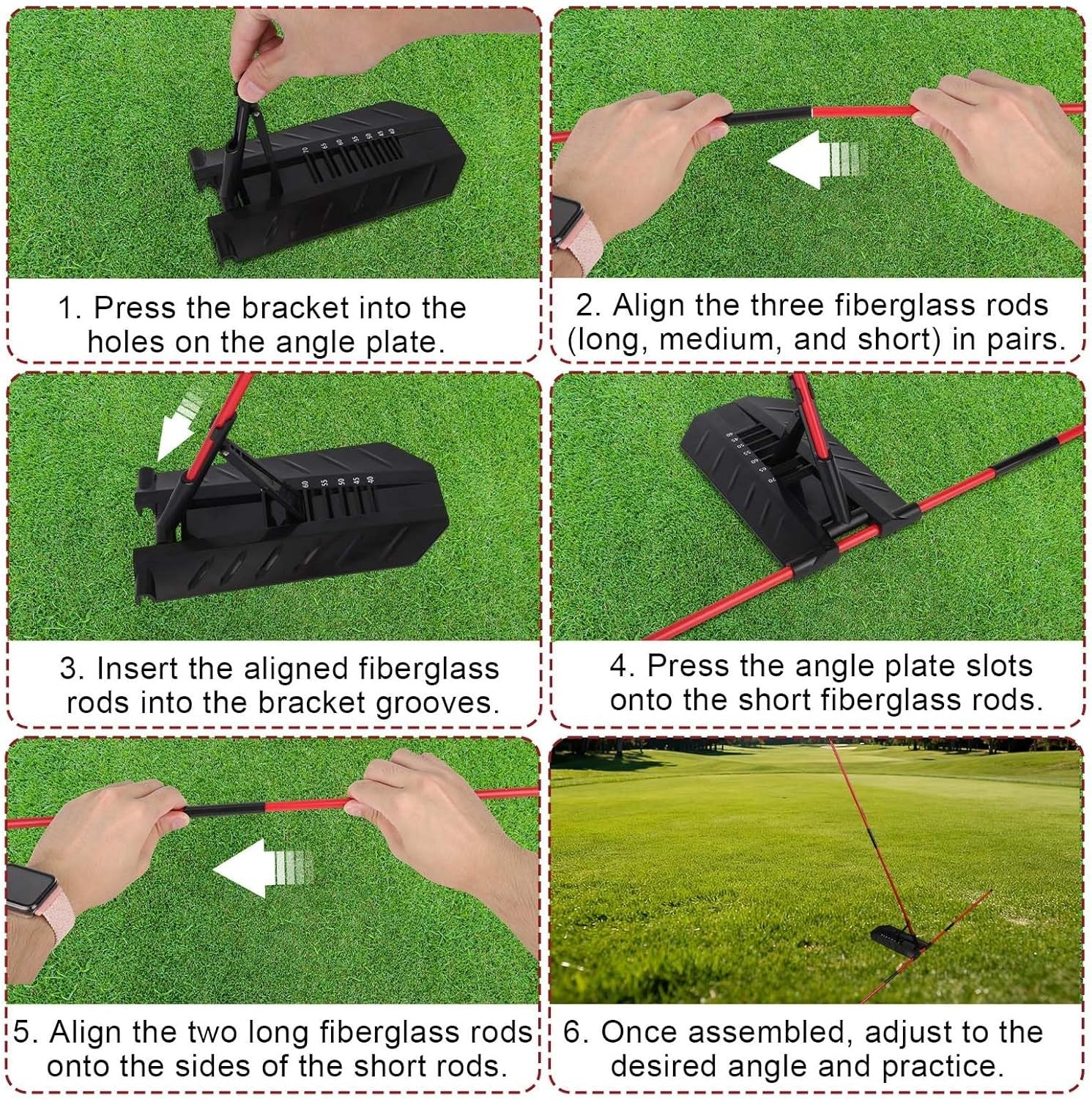Golf Alignment Sticks Holder Swing Plane Path Trainer Aid