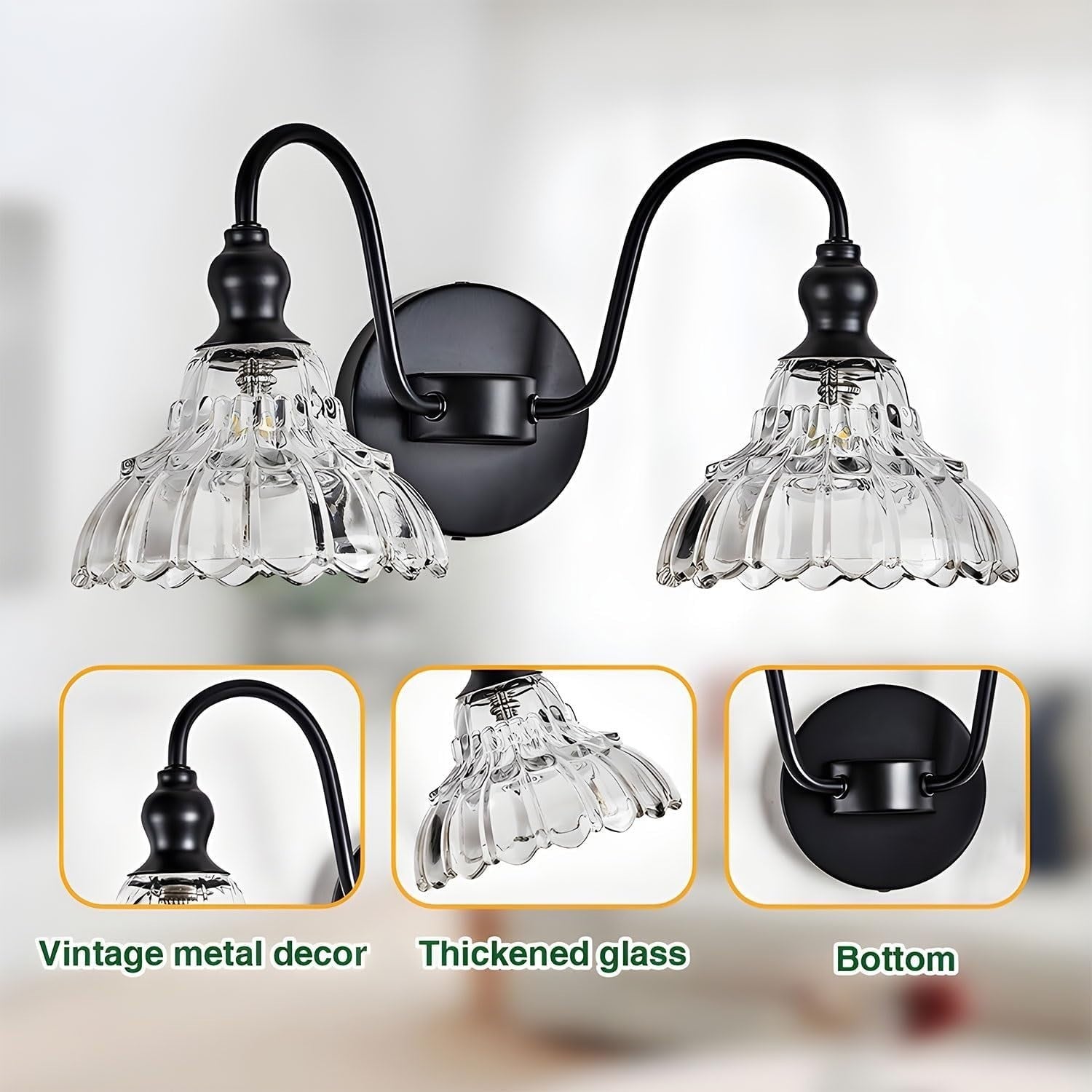 Wireless Battery Wall Sconces with Remote & Dimmable LED Bulbs – Set of 2
