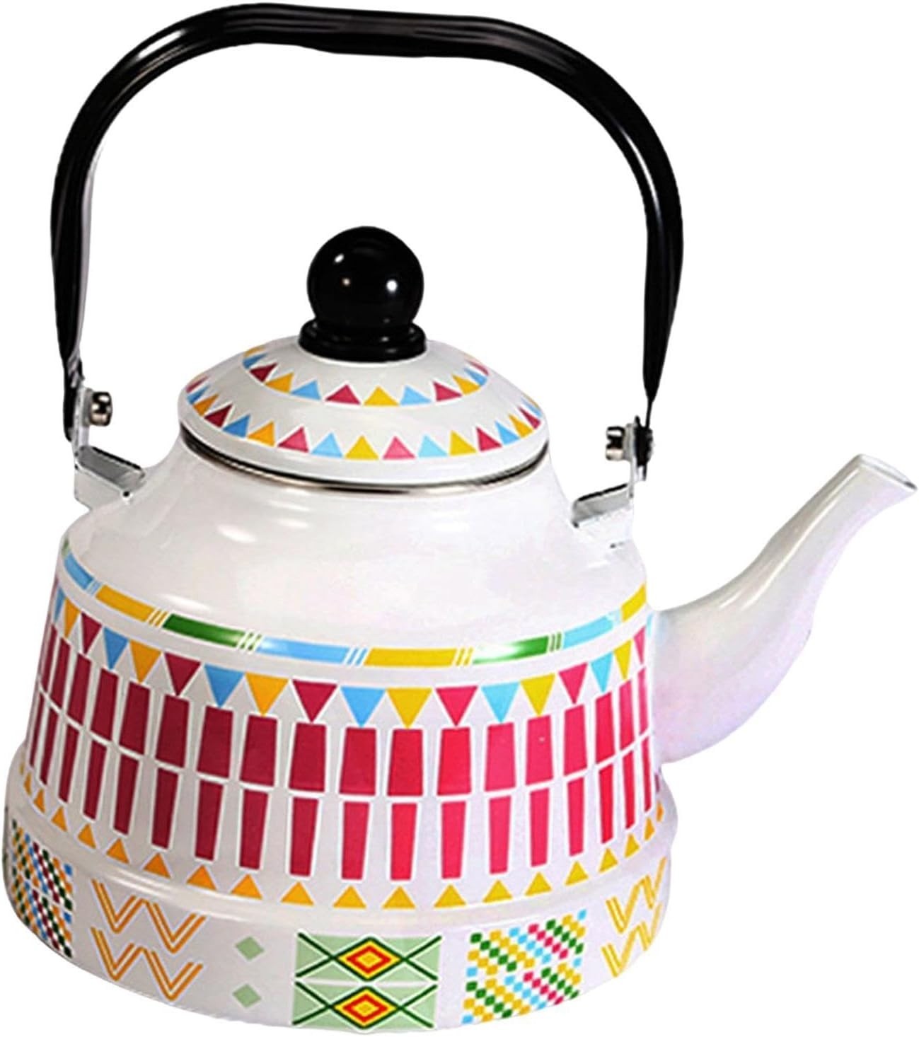 2.5L Retro Enamel Tea Kettle Stovetop Water Pot Induction Safe